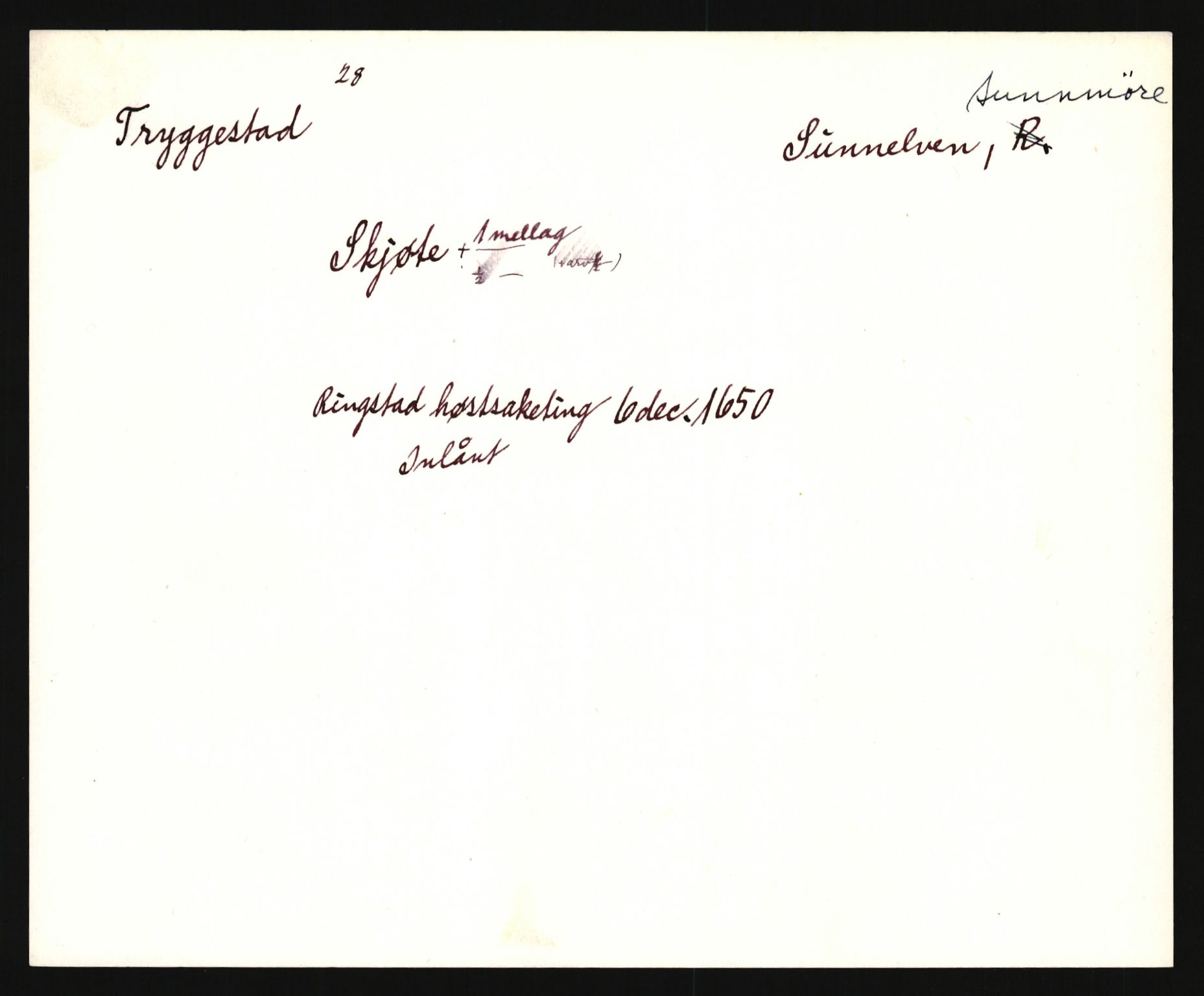 Riksarkivets diplomsamling, AV/RA-EA-5965/F35/F35e/L0031: Registreringssedler Møre og Romsdal, 1400-1700, p. 201