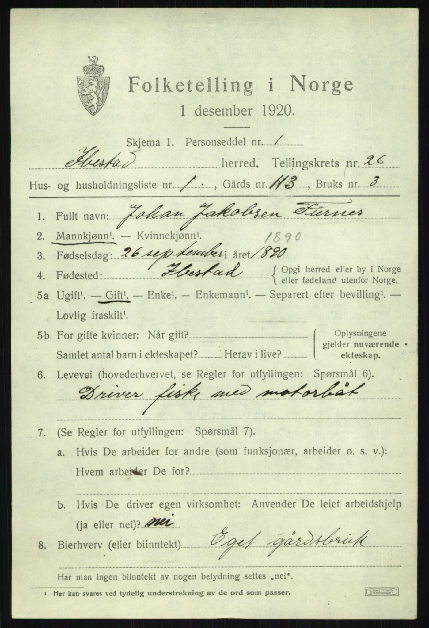 SATØ, 1920 census for Ibestad, 1920, p. 13647