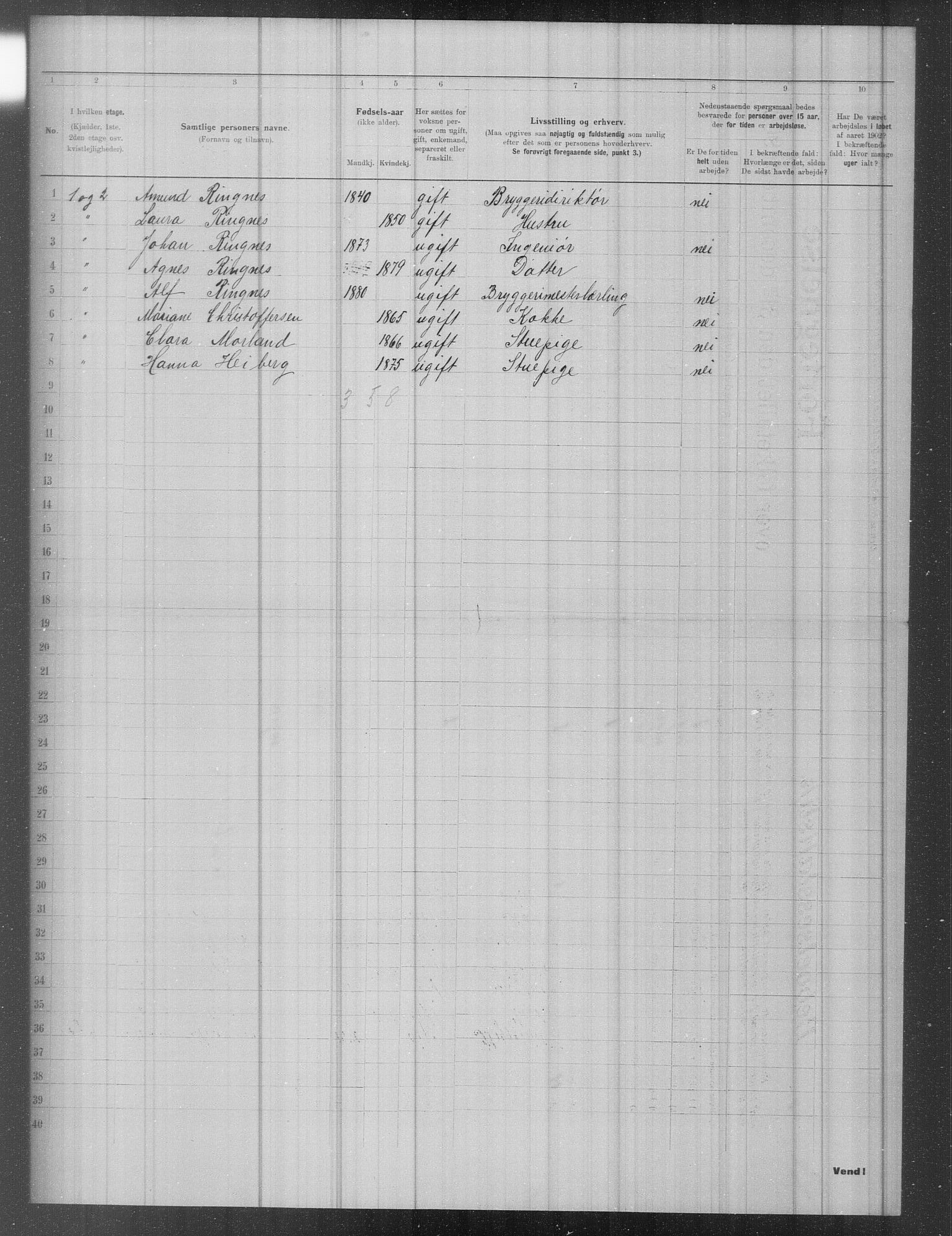 OBA, Municipal Census 1902 for Kristiania, 1902, p. 960