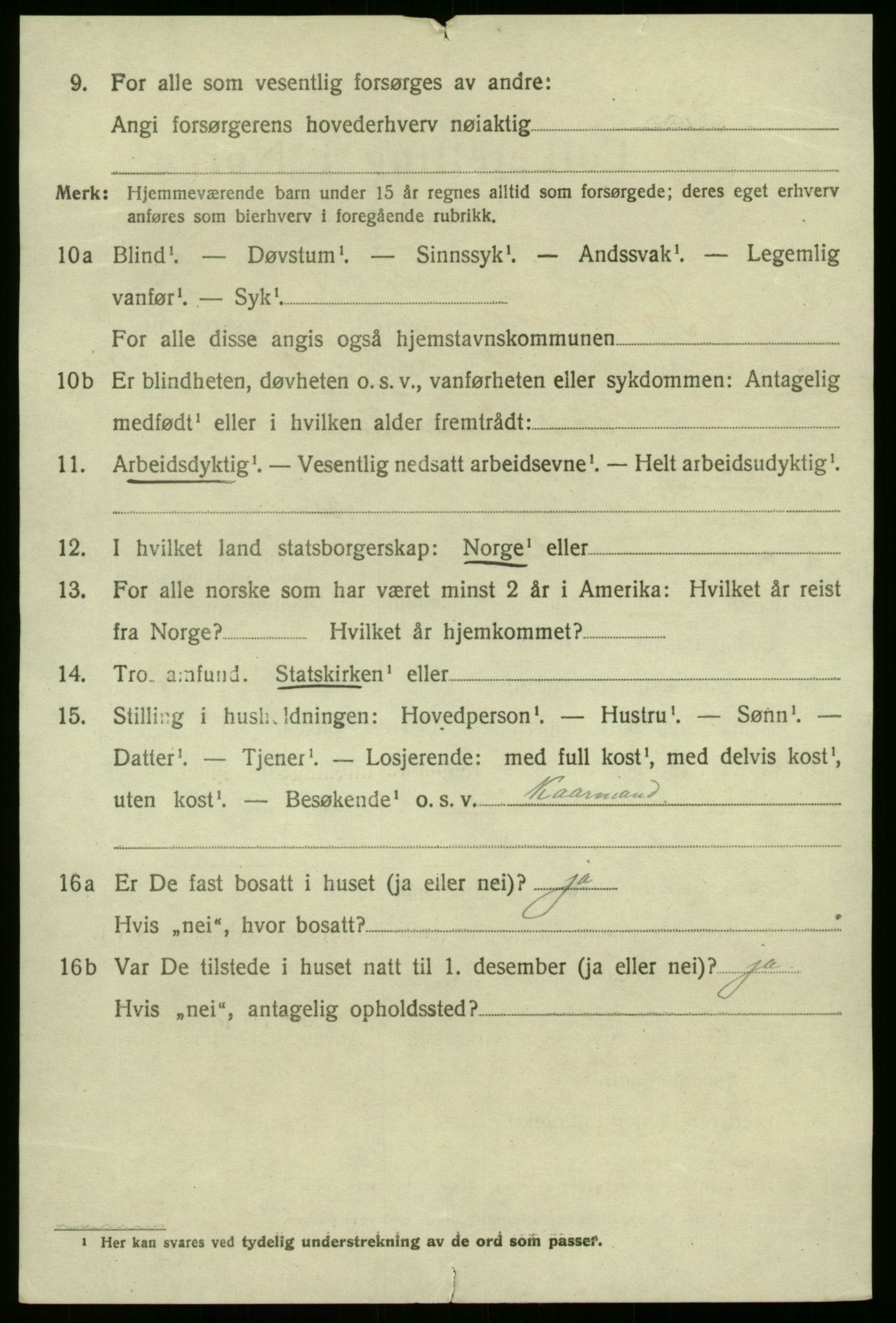 SAB, 1920 census for Førde, 1920, p. 3367