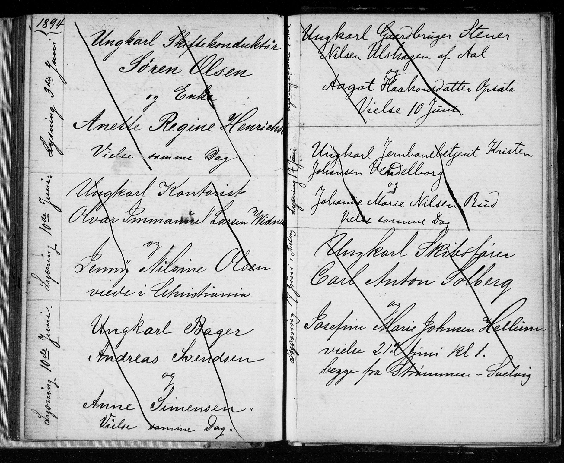 Bragernes kirkebøker, AV/SAKO-A-6/H/Ha/L0006: Banns register no. 6, 1873-1896