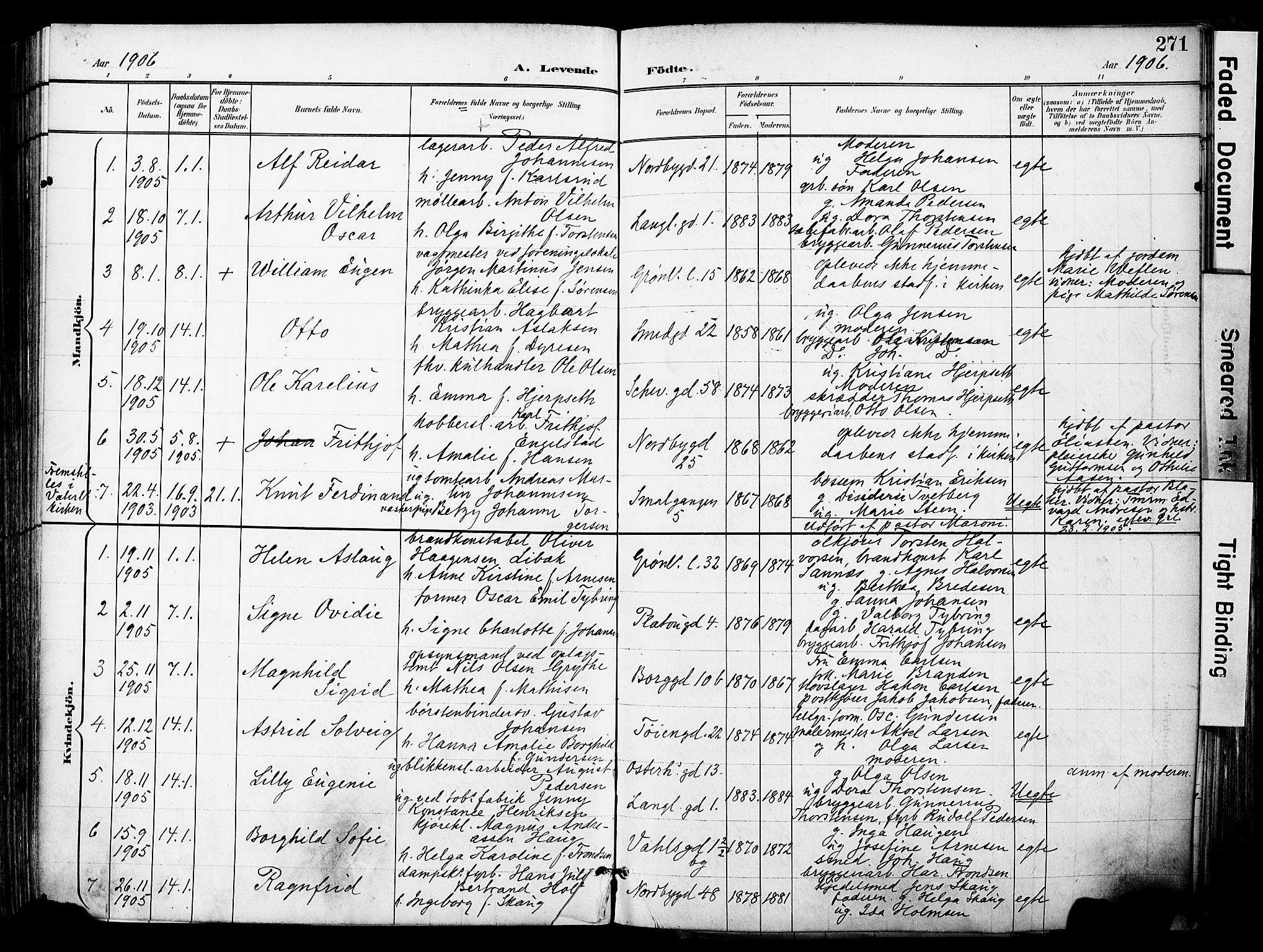Grønland prestekontor Kirkebøker, AV/SAO-A-10848/F/Fa/L0014: Parish register (official) no. 14, 1900-1911, p. 271