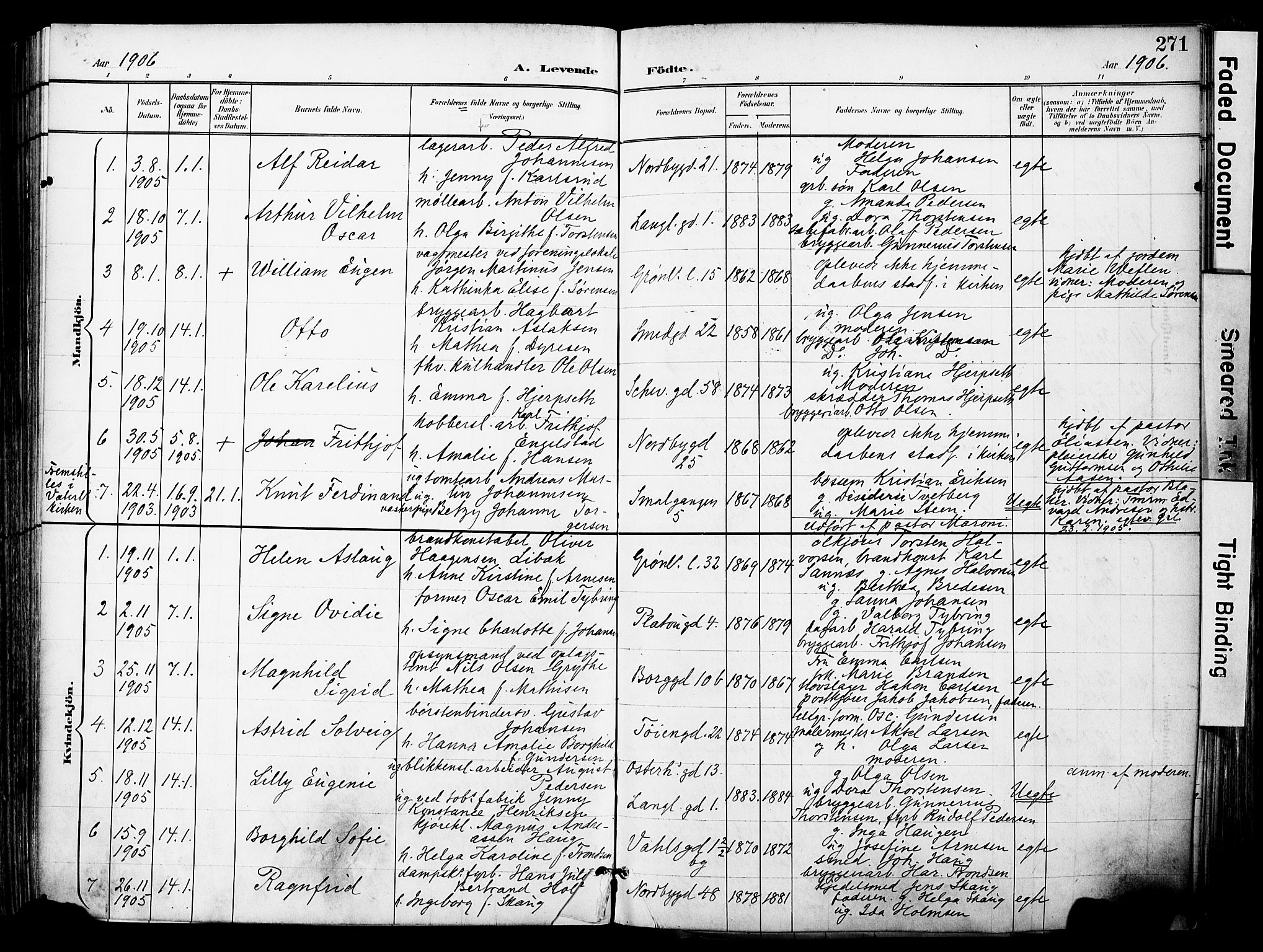 Grønland prestekontor Kirkebøker, AV/SAO-A-10848/F/Fa/L0014: Parish register (official) no. 14, 1900-1911, p. 271