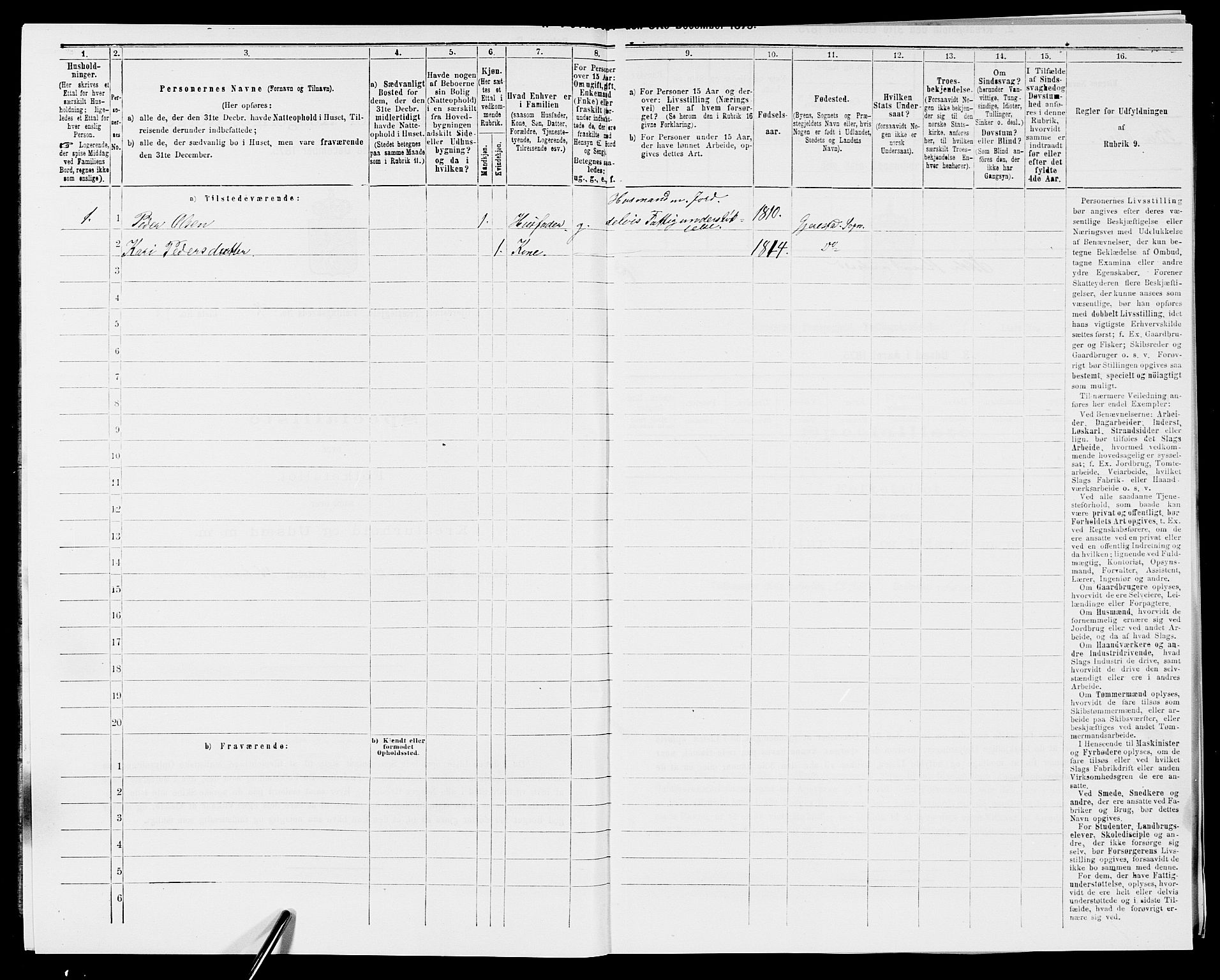 SAK, 1875 census for 0911P Gjerstad, 1875, p. 712