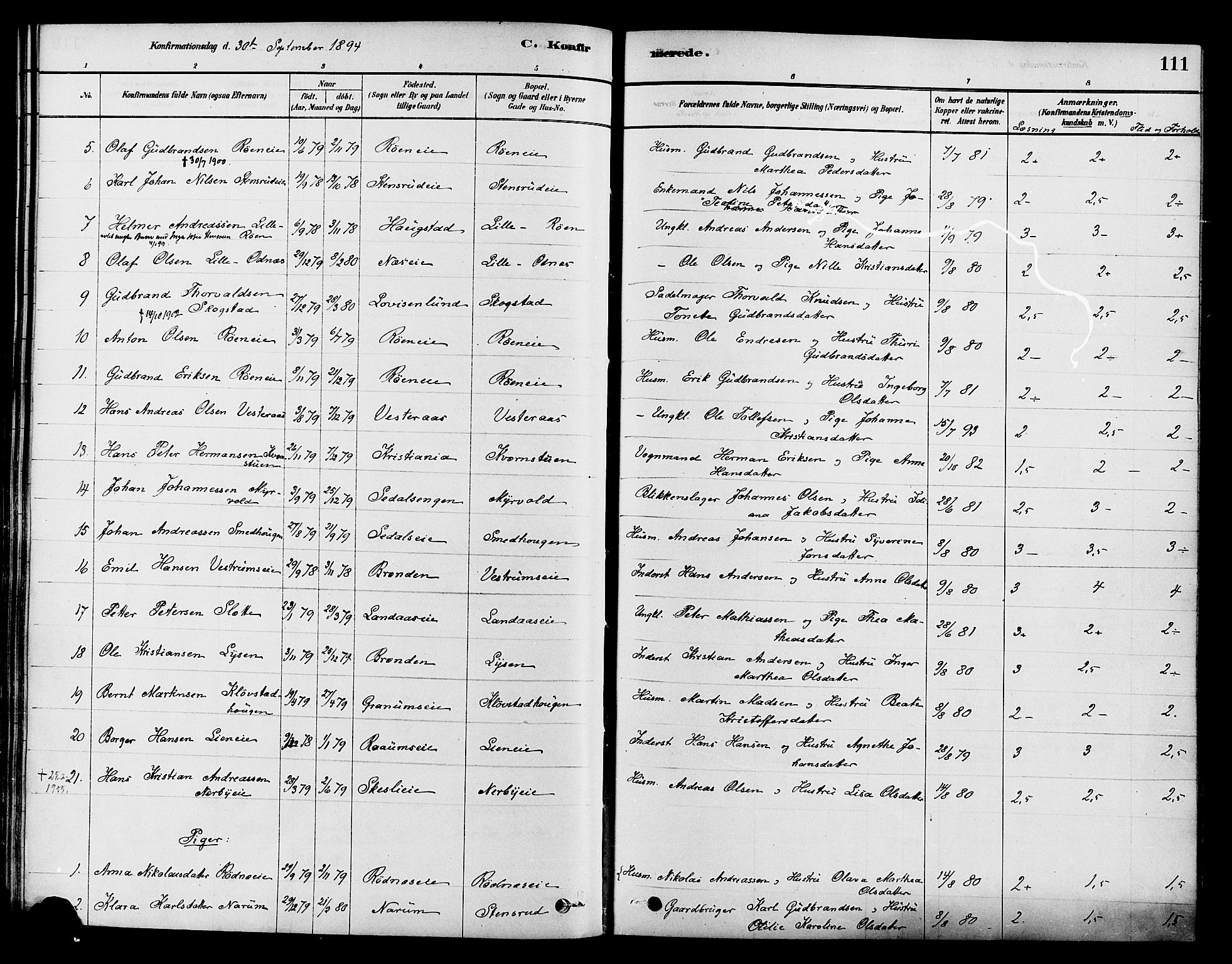 Søndre Land prestekontor, SAH/PREST-122/K/L0002: Parish register (official) no. 2, 1878-1894, p. 111