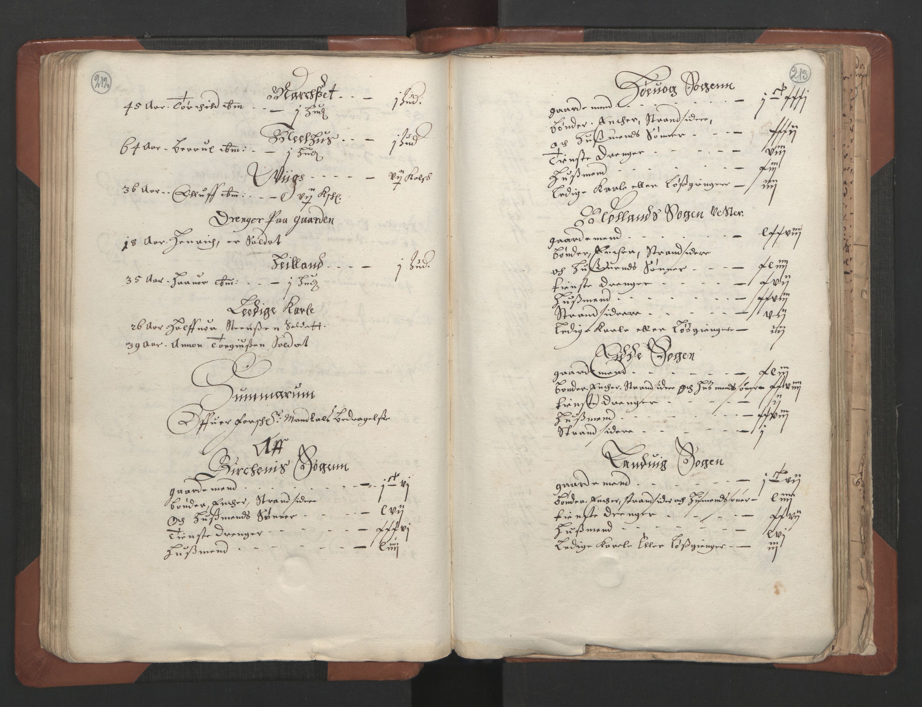 RA, Bailiff's Census 1664-1666, no. 7: Nedenes fogderi, 1664-1666, p. 212-213
