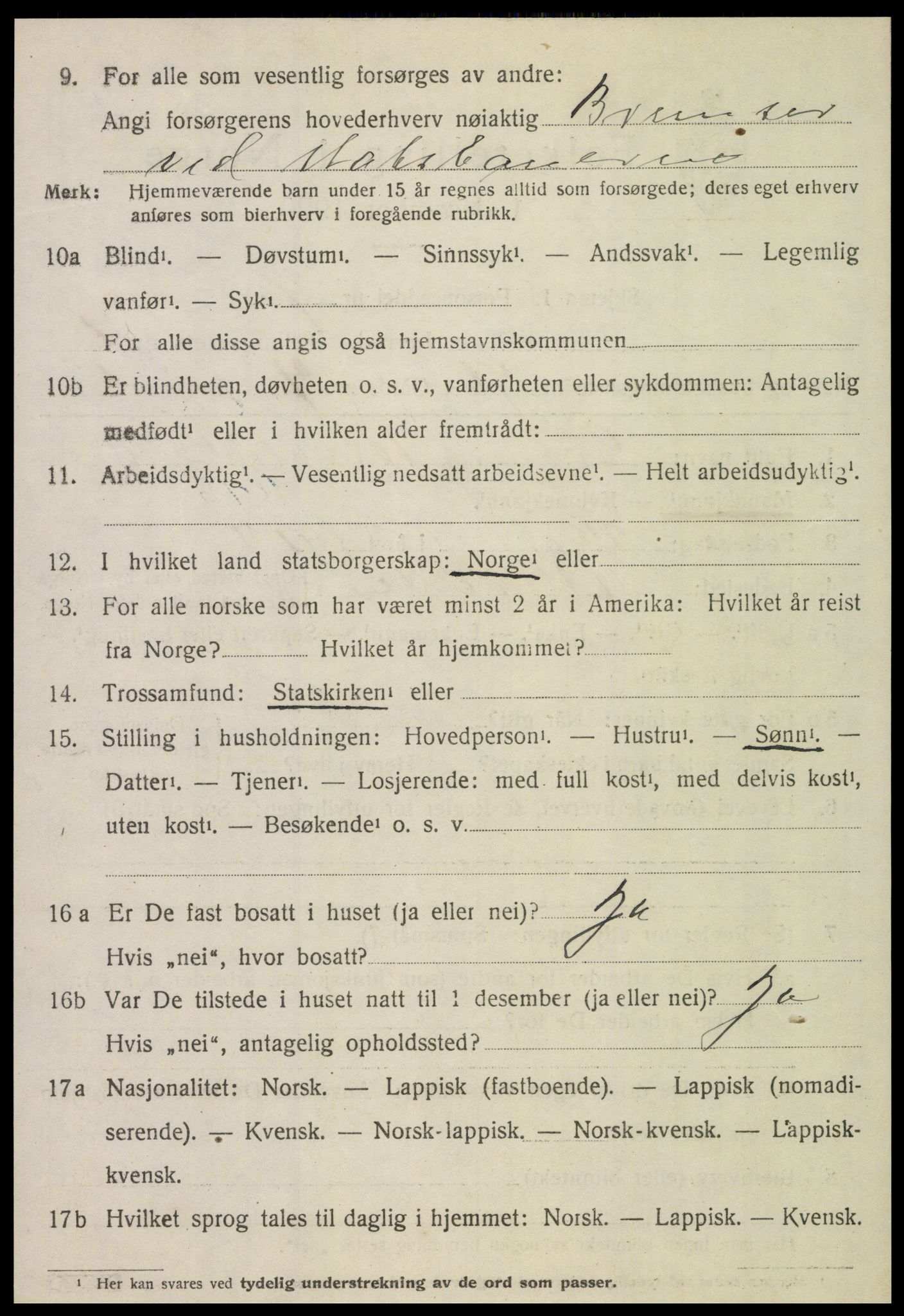 SAT, 1920 census for Meråker, 1920, p. 1731