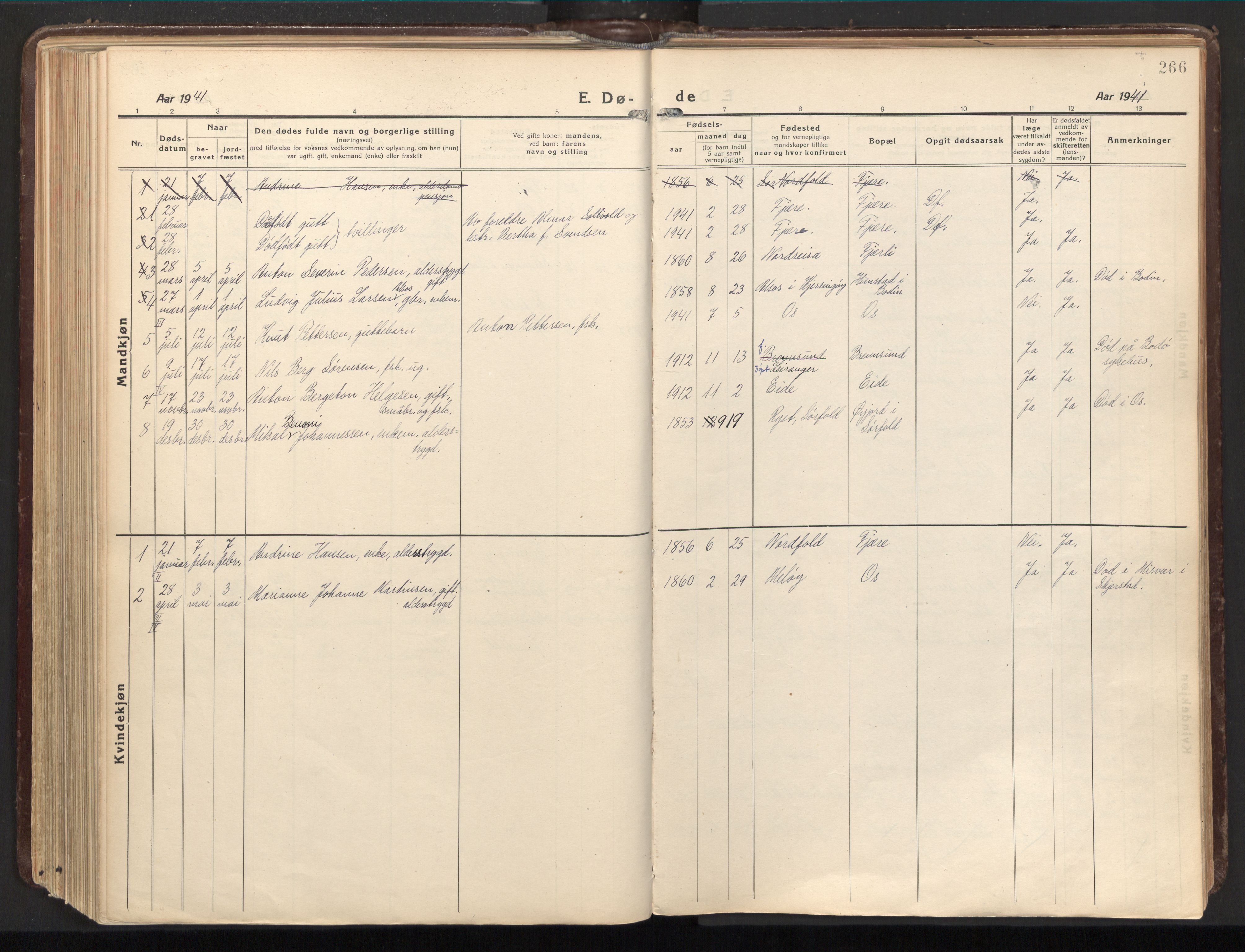 Ministerialprotokoller, klokkerbøker og fødselsregistre - Nordland, SAT/A-1459/803/L0073: Parish register (official) no. 803A03, 1920-1955, p. 266