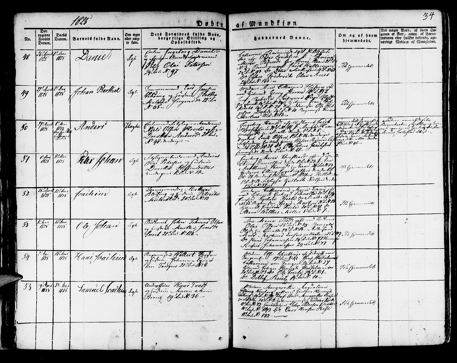 Korskirken sokneprestembete, AV/SAB-A-76101/H/Haa/L0014: Parish register (official) no. A 14, 1823-1835, p. 34