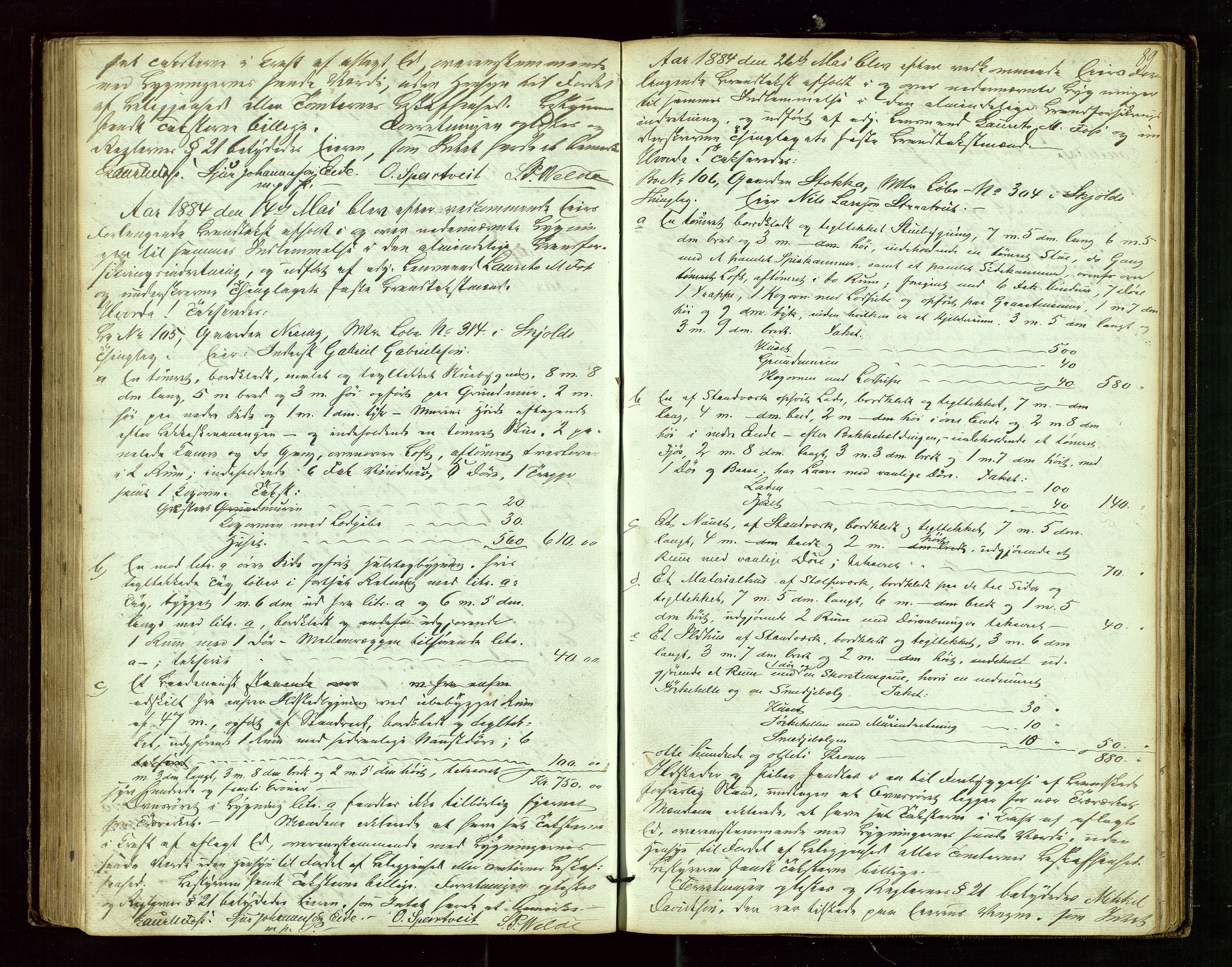 Skjold lensmannskontor, AV/SAST-A-100182/Goa/L0001: "Brandtaxations-Protocol for Skjold Thinglaug i Ryfylke", 1853-1890, p. 88b-89a