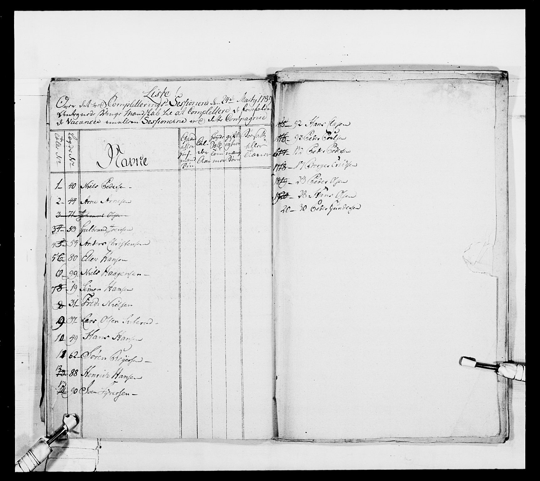 Generalitets- og kommissariatskollegiet, Det kongelige norske kommissariatskollegium, AV/RA-EA-5420/E/Eh/L0039: 1. Akershusiske nasjonale infanteriregiment, 1789, p. 521