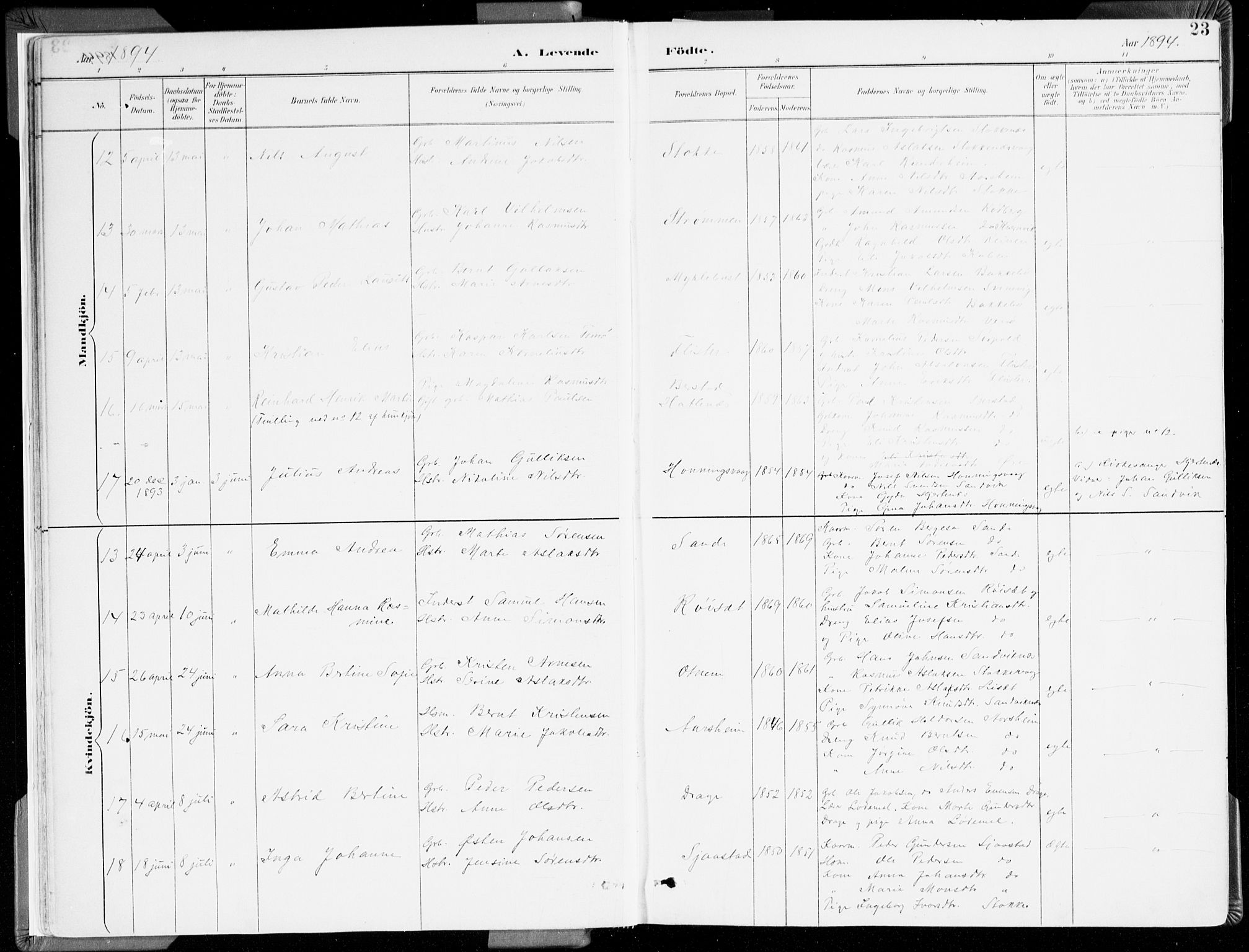 Selje sokneprestembete, AV/SAB-A-99938/H/Ha/Haa/Haab: Parish register (official) no. B 2, 1891-1907, p. 23