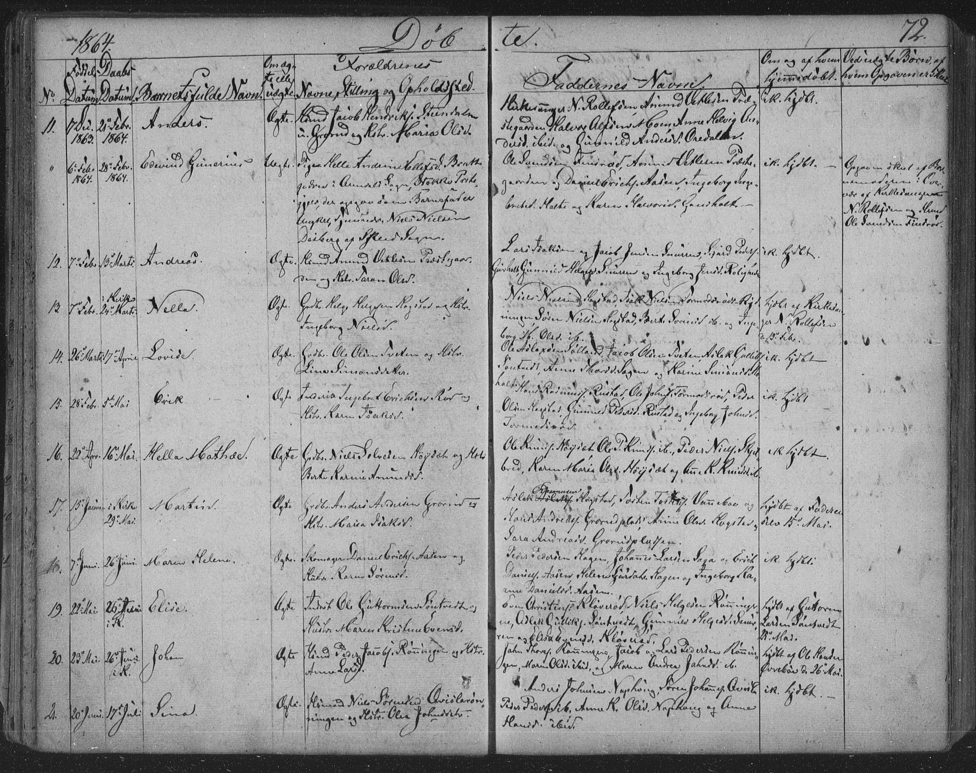 Siljan kirkebøker, SAKO/A-300/F/Fa/L0001: Parish register (official) no. 1, 1831-1870, p. 72