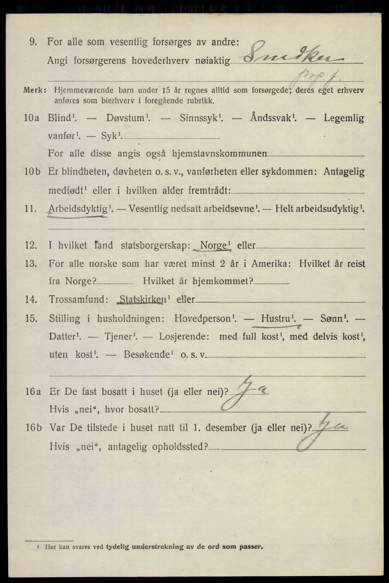 SAKO, 1920 census for Solum, 1920, p. 4079