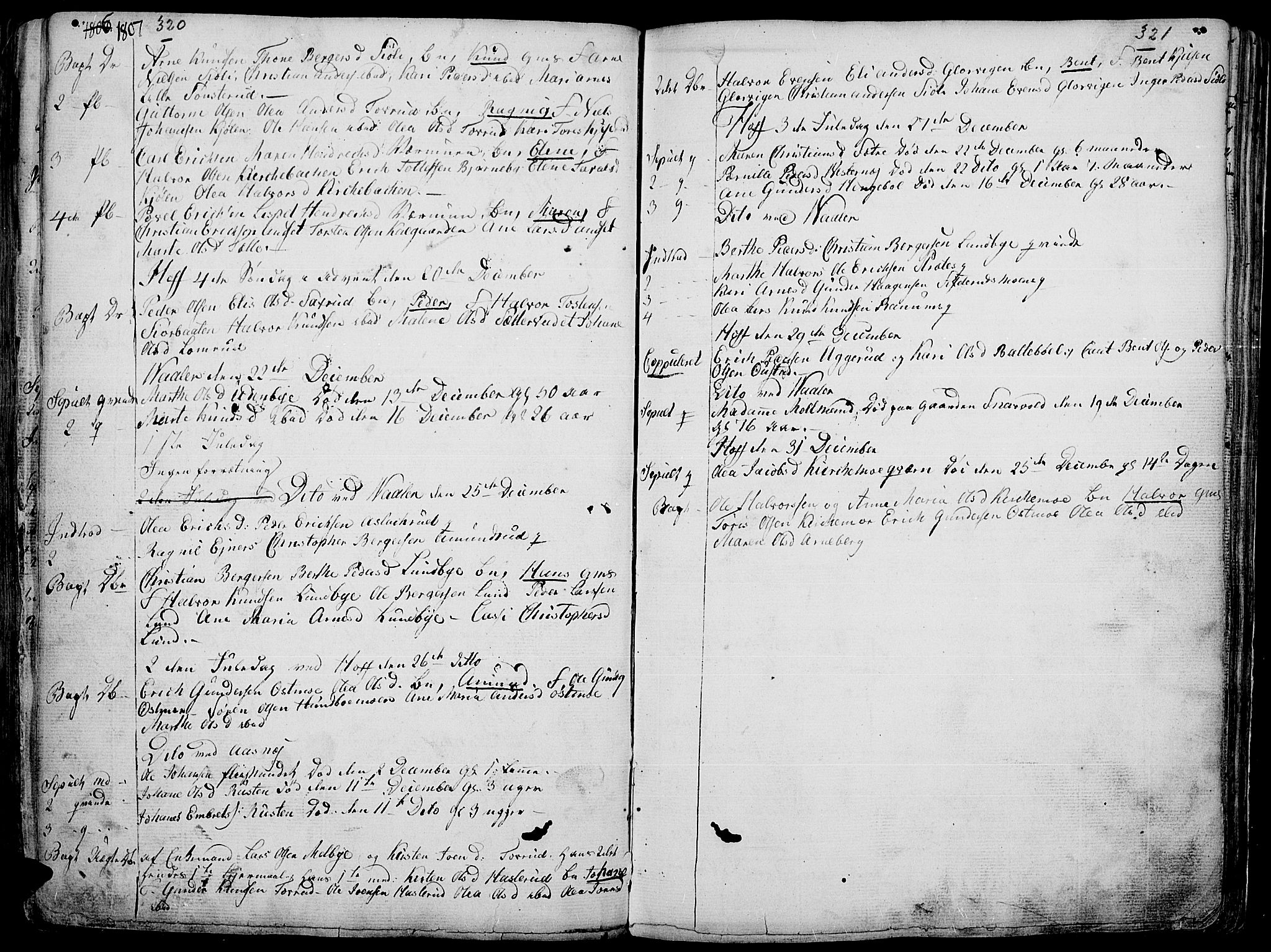 Hof prestekontor, AV/SAH-PREST-038/H/Ha/Haa/L0004: Parish register (official) no. 4, 1790-1815, p. 320-321