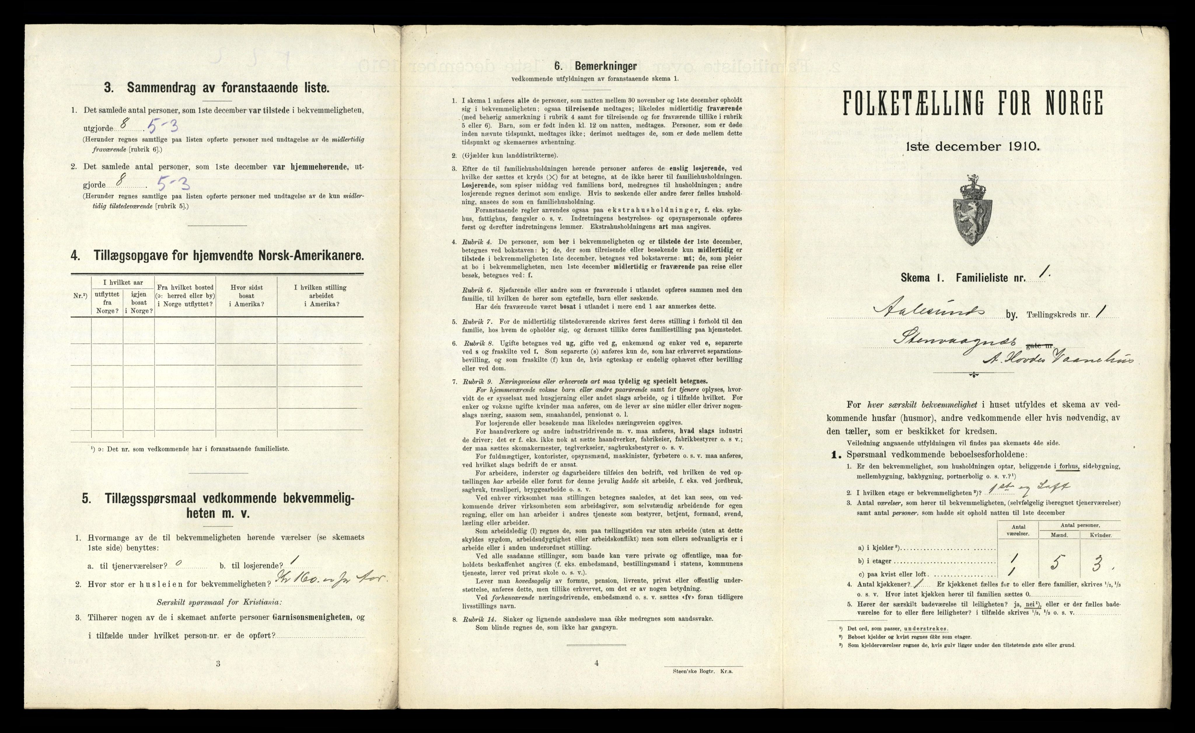 RA, 1910 census for Ålesund, 1910, p. 415