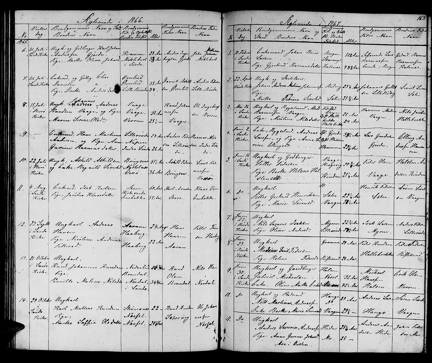 Ministerialprotokoller, klokkerbøker og fødselsregistre - Møre og Romsdal, AV/SAT-A-1454/503/L0047: Parish register (copy) no. 503C02, 1854-1884, p. 163