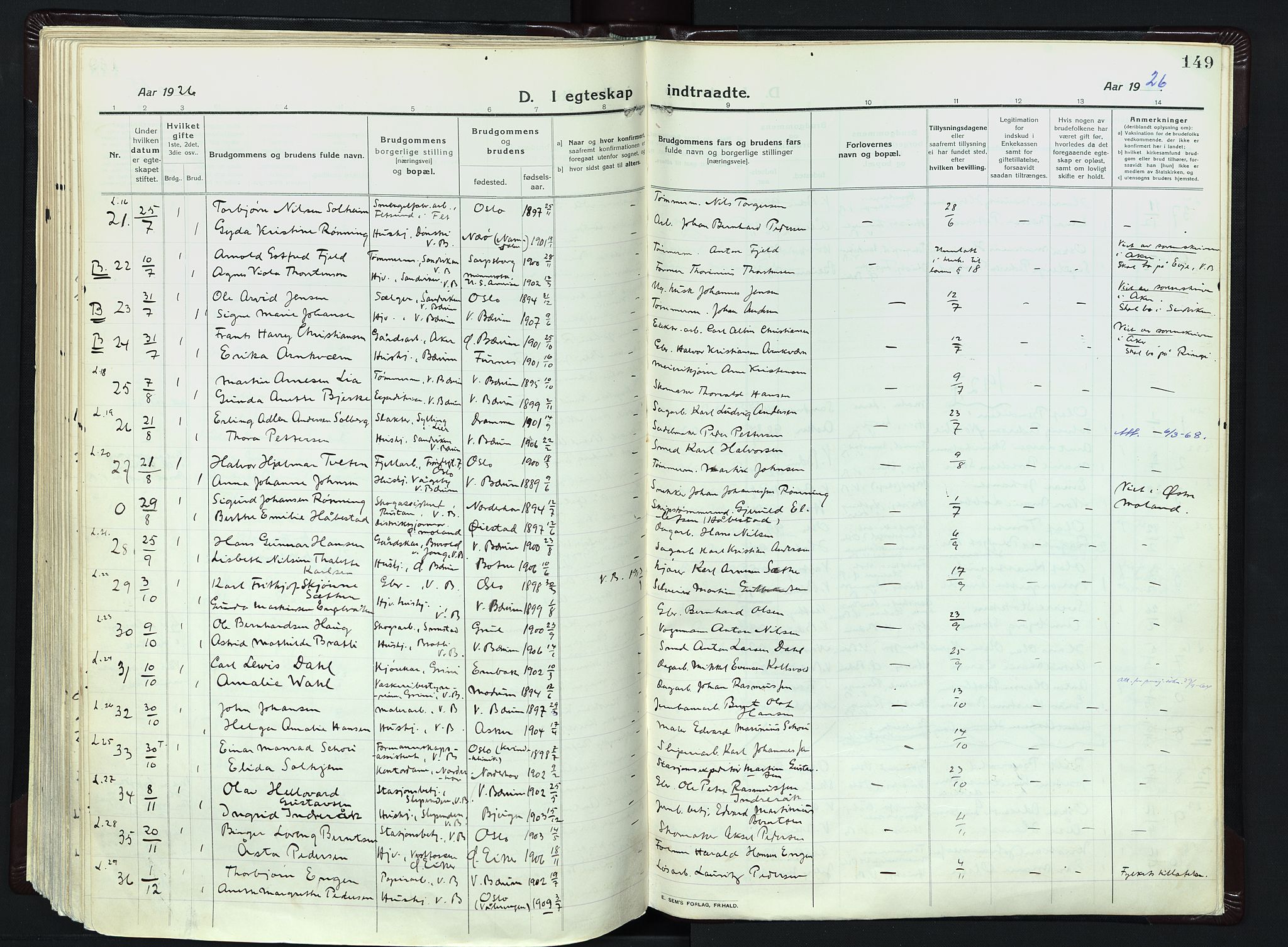 Vestre Bærum prestekontor Kirkebøker, AV/SAO-A-10209a/F/Fa/L0003: Parish register (official) no. 3, 1916-1930, p. 149