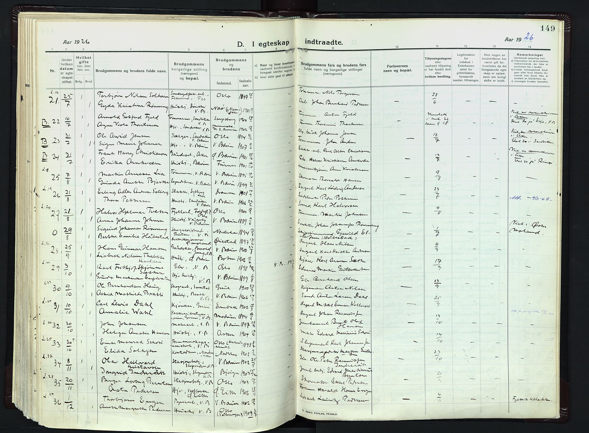 Vestre Bærum prestekontor Kirkebøker, SAO/A-10209a/F/Fa/L0003: Parish register (official) no. 3, 1916-1930, p. 149