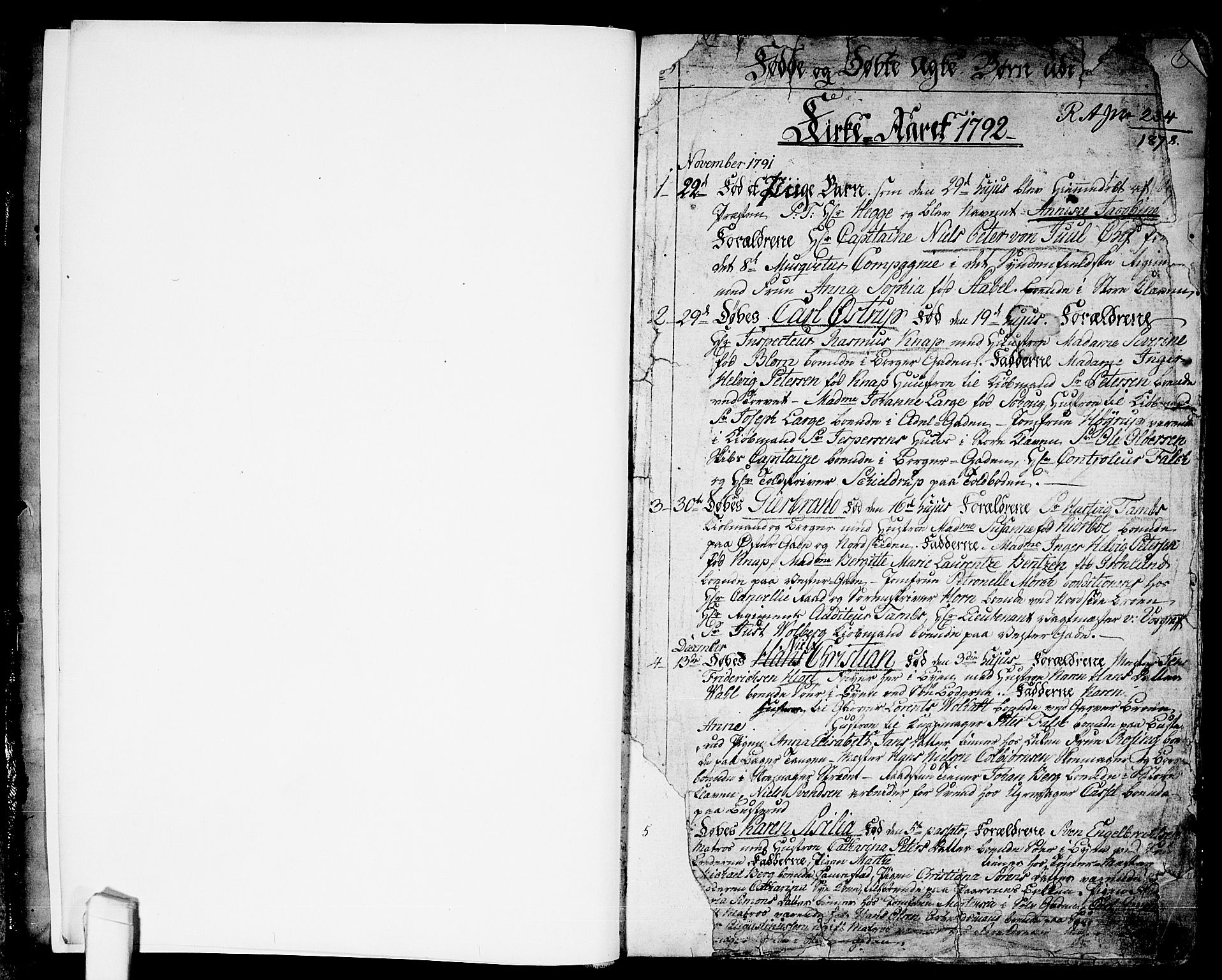 Halden prestekontor Kirkebøker, SAO/A-10909/F/Fa/L0002: Parish register (official) no. I 2, 1792-1812, p. 1