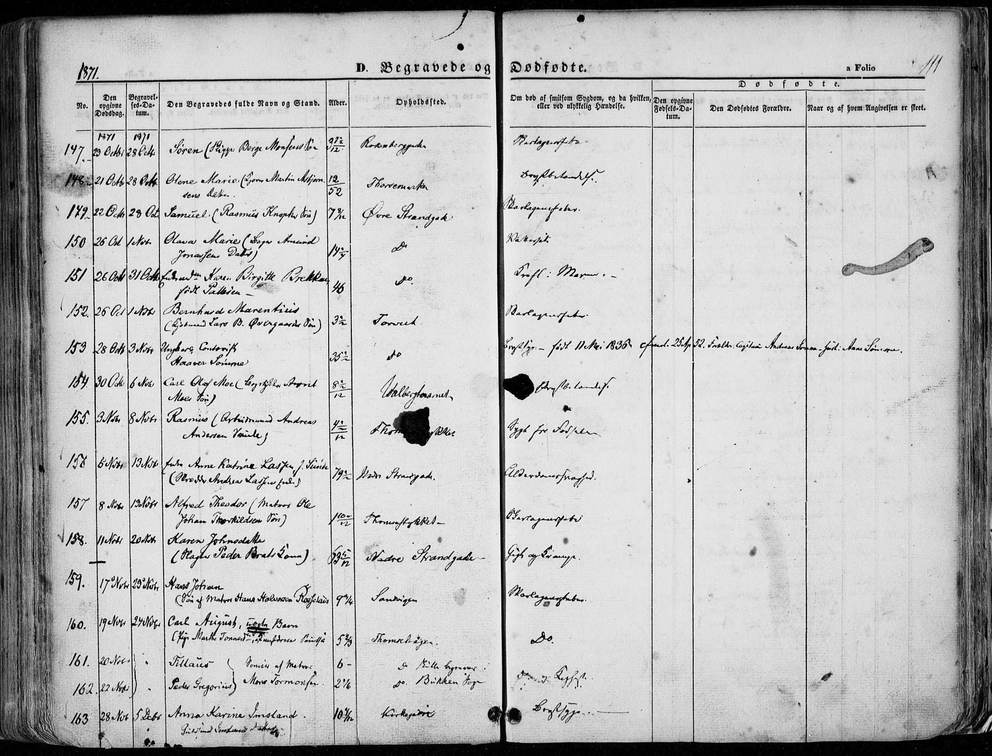 Domkirken sokneprestkontor, AV/SAST-A-101812/001/30/30BA/L0020: Parish register (official) no. A 19, 1858-1877, p. 111