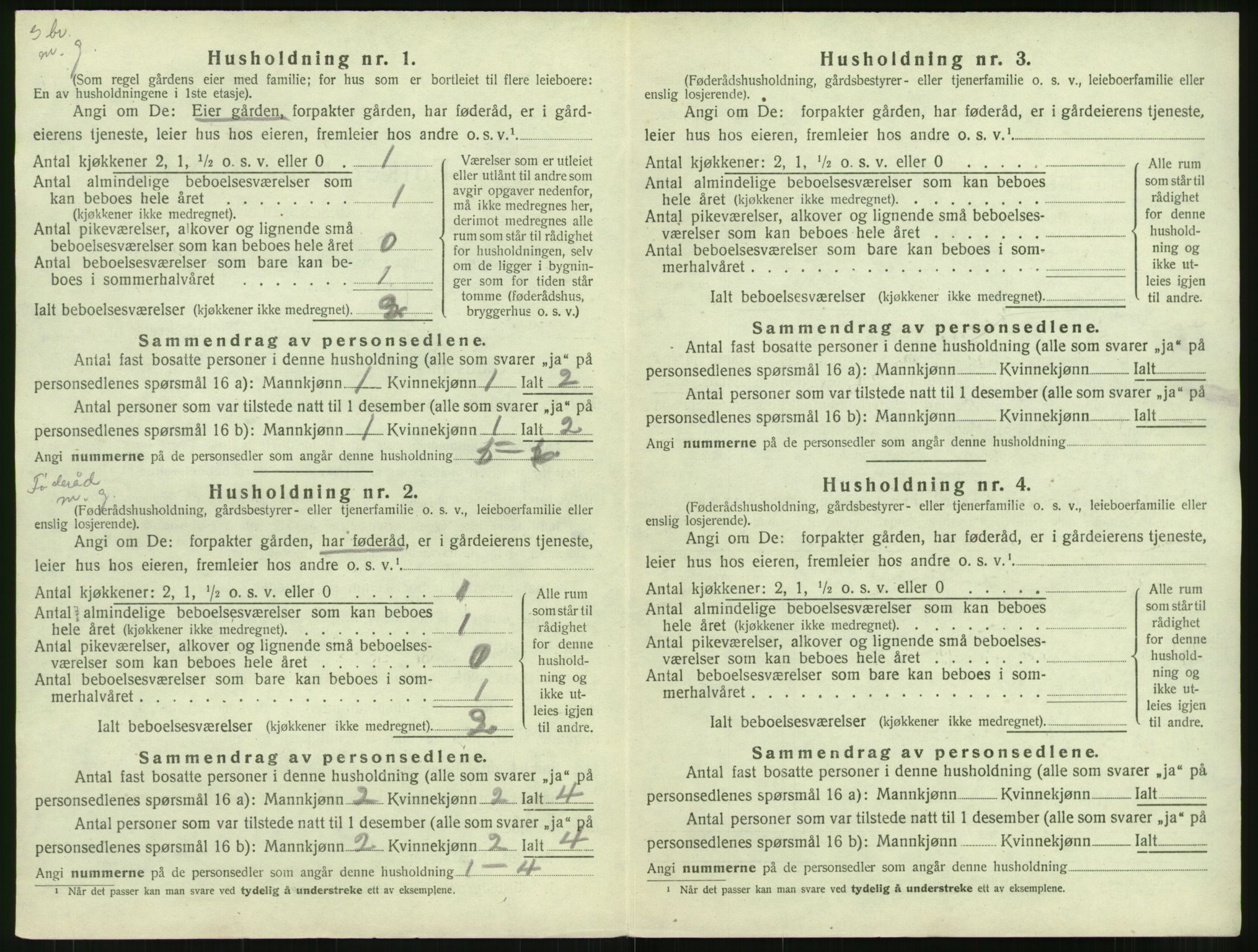 SAT, 1920 census for Hustad, 1920, p. 36