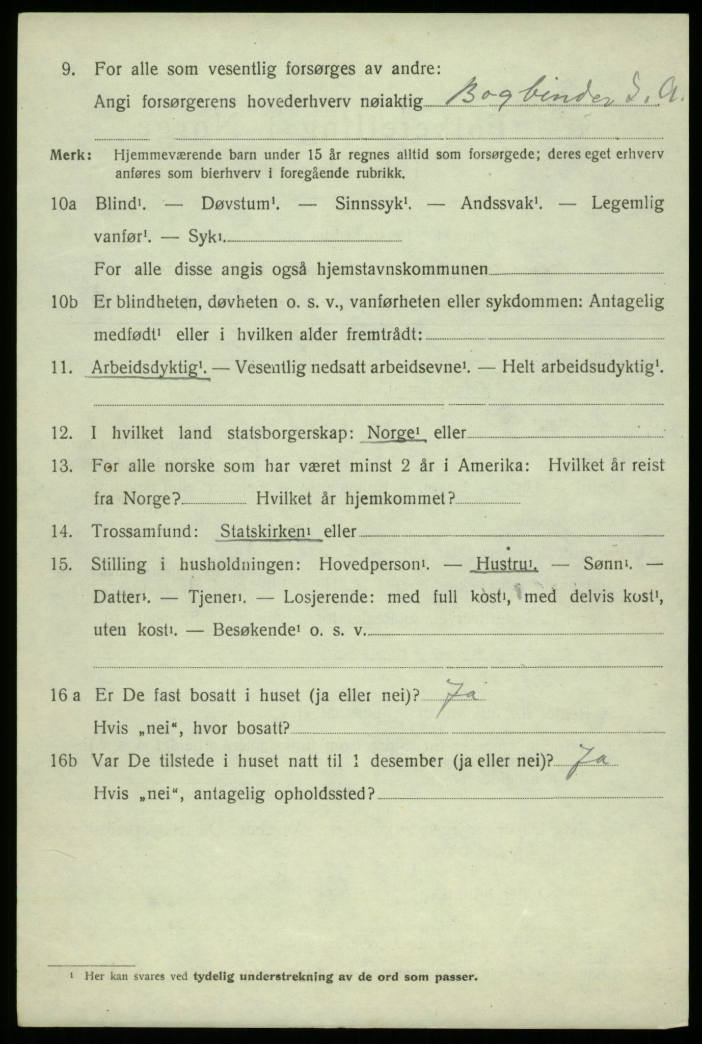 SAB, 1920 census for Kinsarvik, 1920, p. 3693