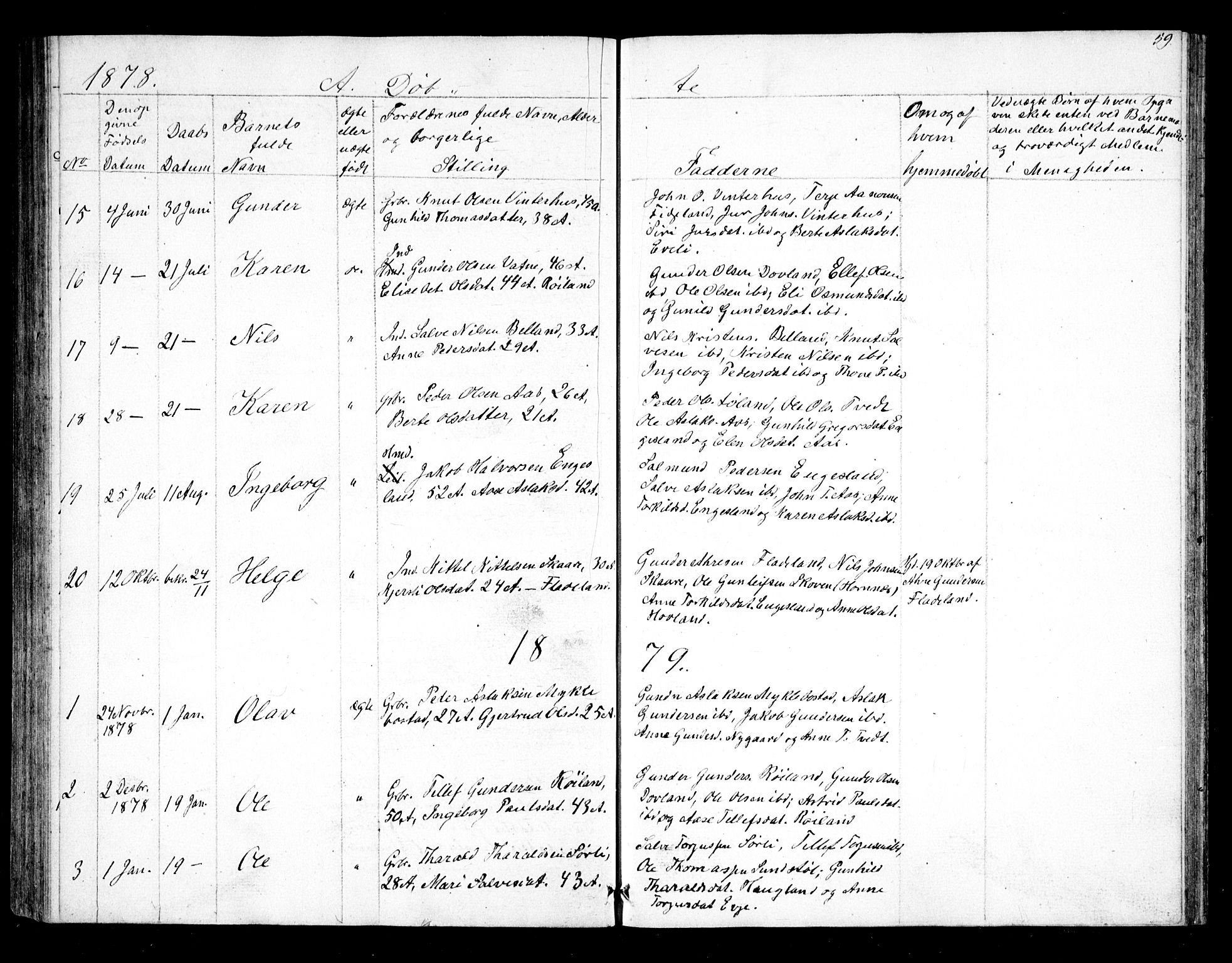 Herefoss sokneprestkontor, SAK/1111-0019/F/Fb/Fbb/L0001: Parish register (copy) no. B 1, 1849-1879, p. 59