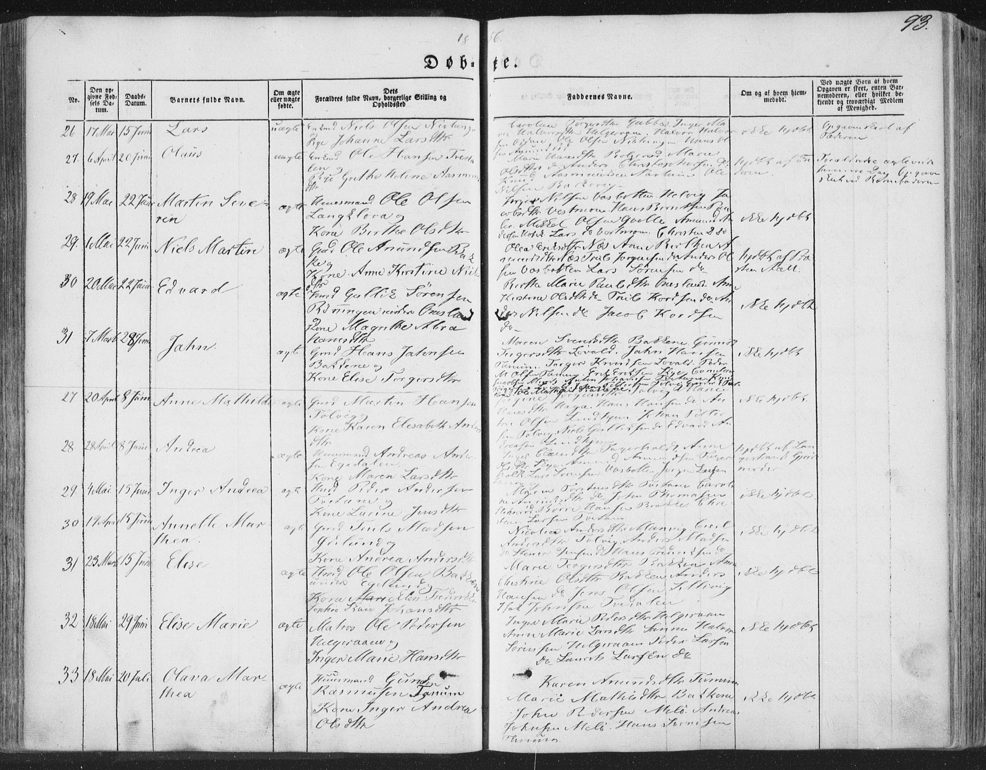 Brunlanes kirkebøker, SAKO/A-342/F/Fa/L0004: Parish register (official) no. I 4, 1846-1862, p. 93