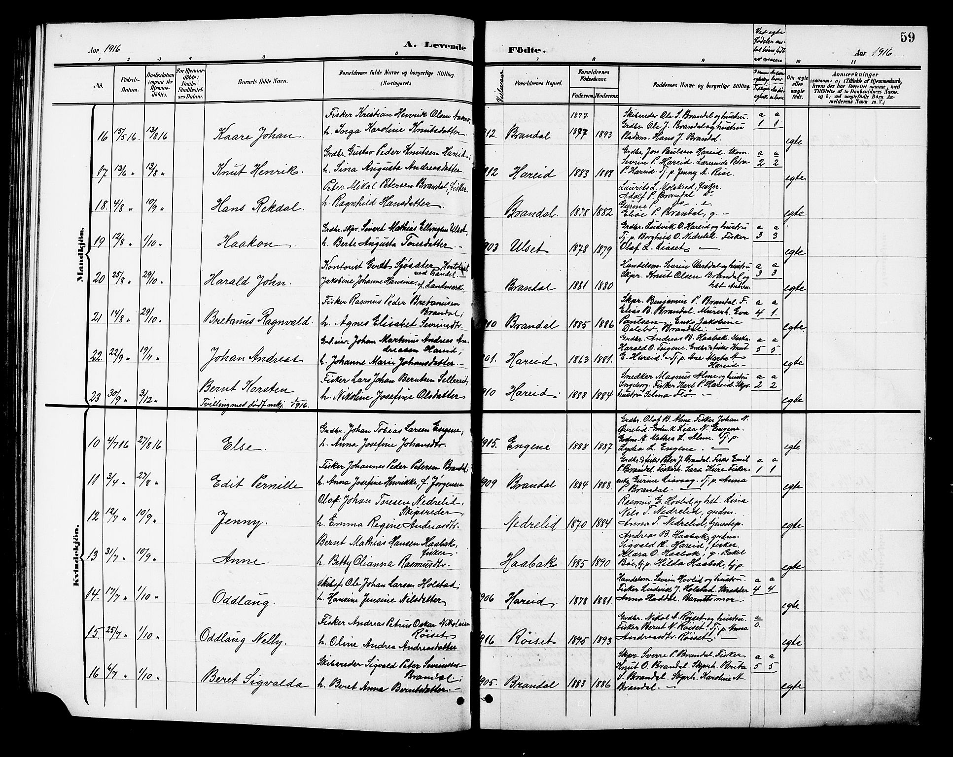 Ministerialprotokoller, klokkerbøker og fødselsregistre - Møre og Romsdal, AV/SAT-A-1454/510/L0126: Parish register (copy) no. 510C03, 1900-1922, p. 59