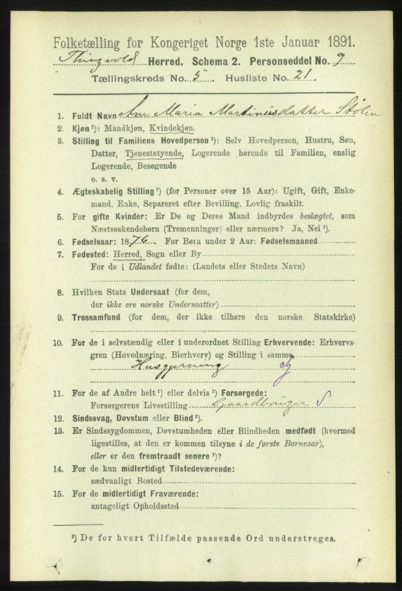 RA, 1891 census for 1560 Tingvoll, 1891, p. 2196