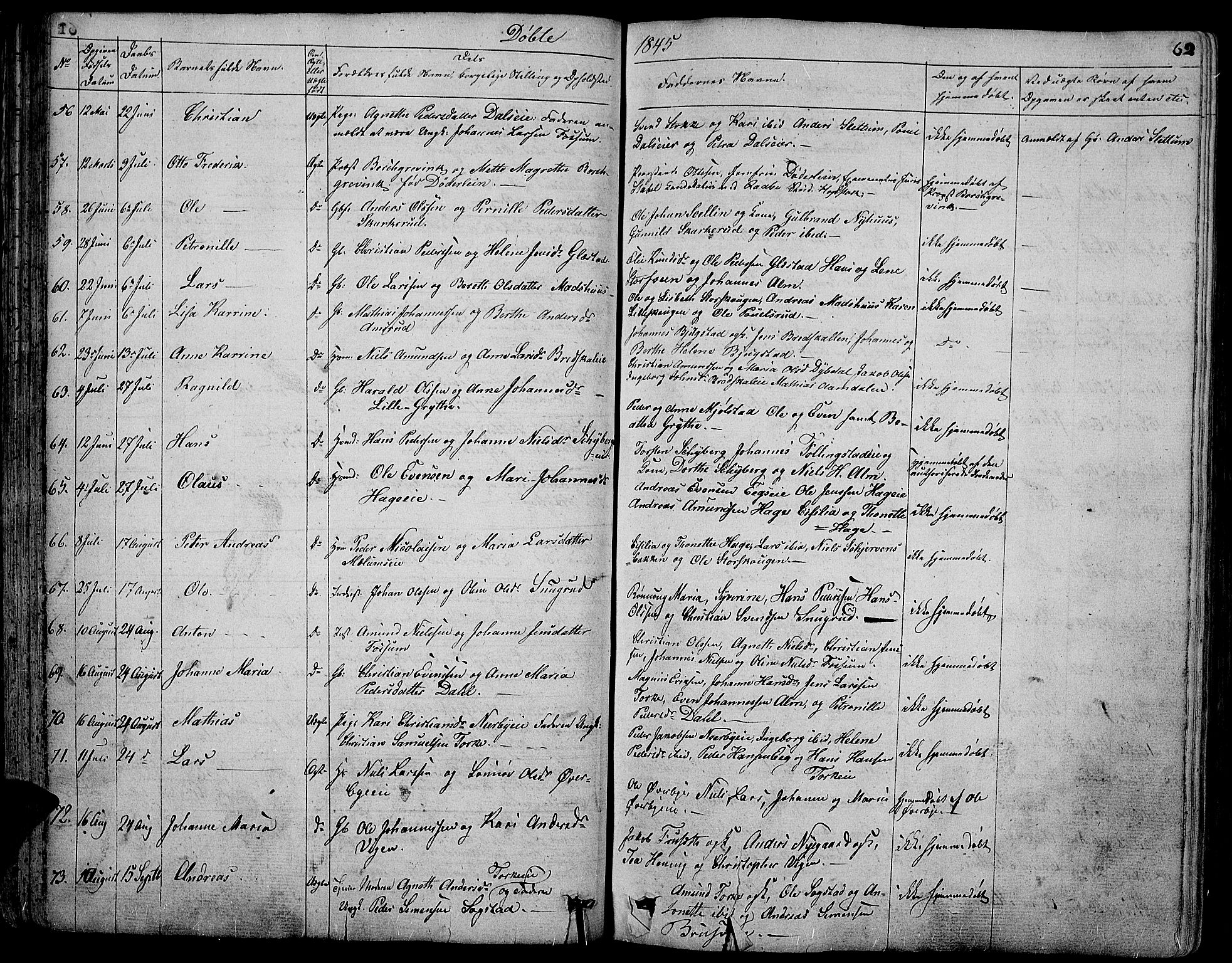 Vardal prestekontor, SAH/PREST-100/H/Ha/Hab/L0004: Parish register (copy) no. 4, 1831-1853, p. 62