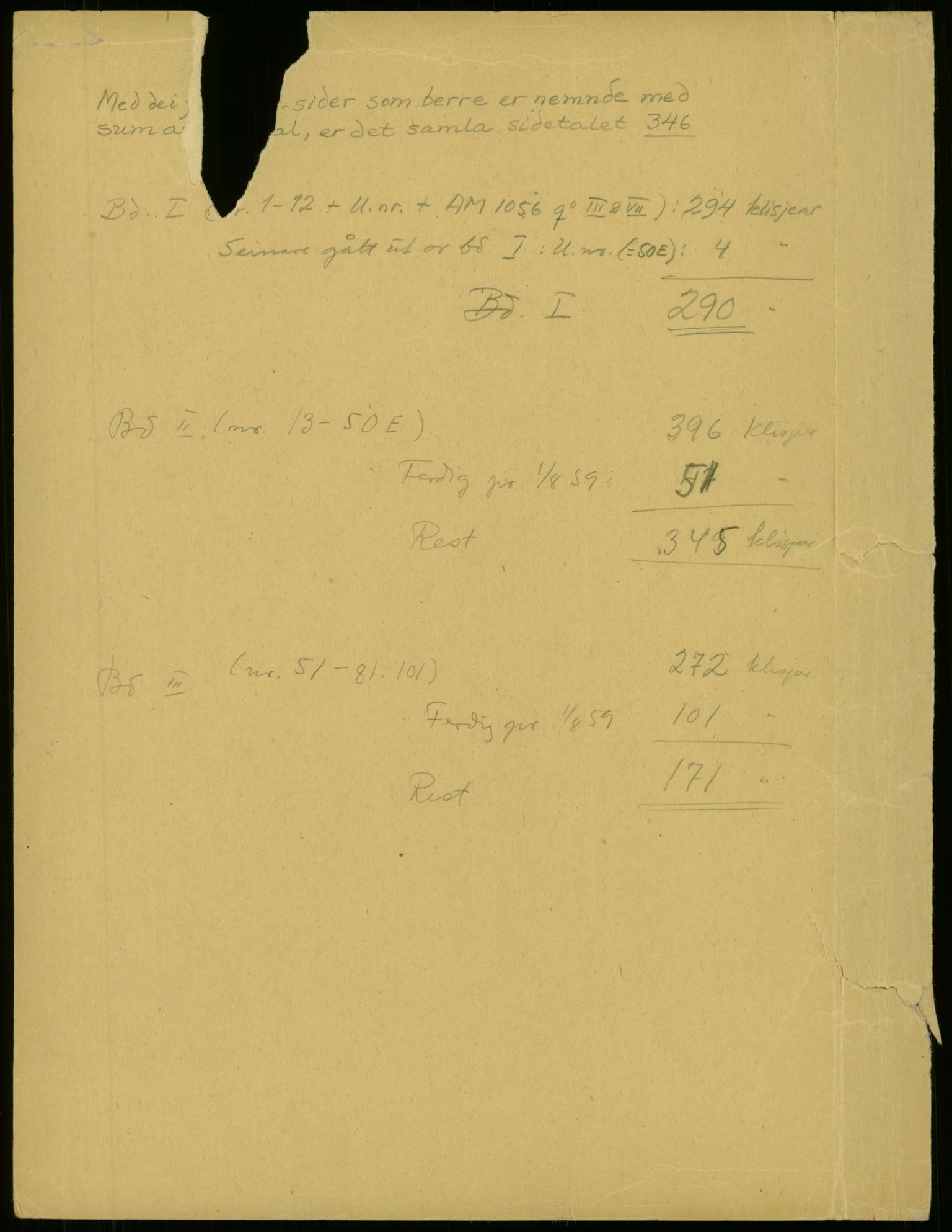 Riksarkivet, AV/RA-S-1577/E/Eb/L0597: Utgivelse av gammelnorske membranfragmenter ved førstearkivar Thorsten Eken, p. 3