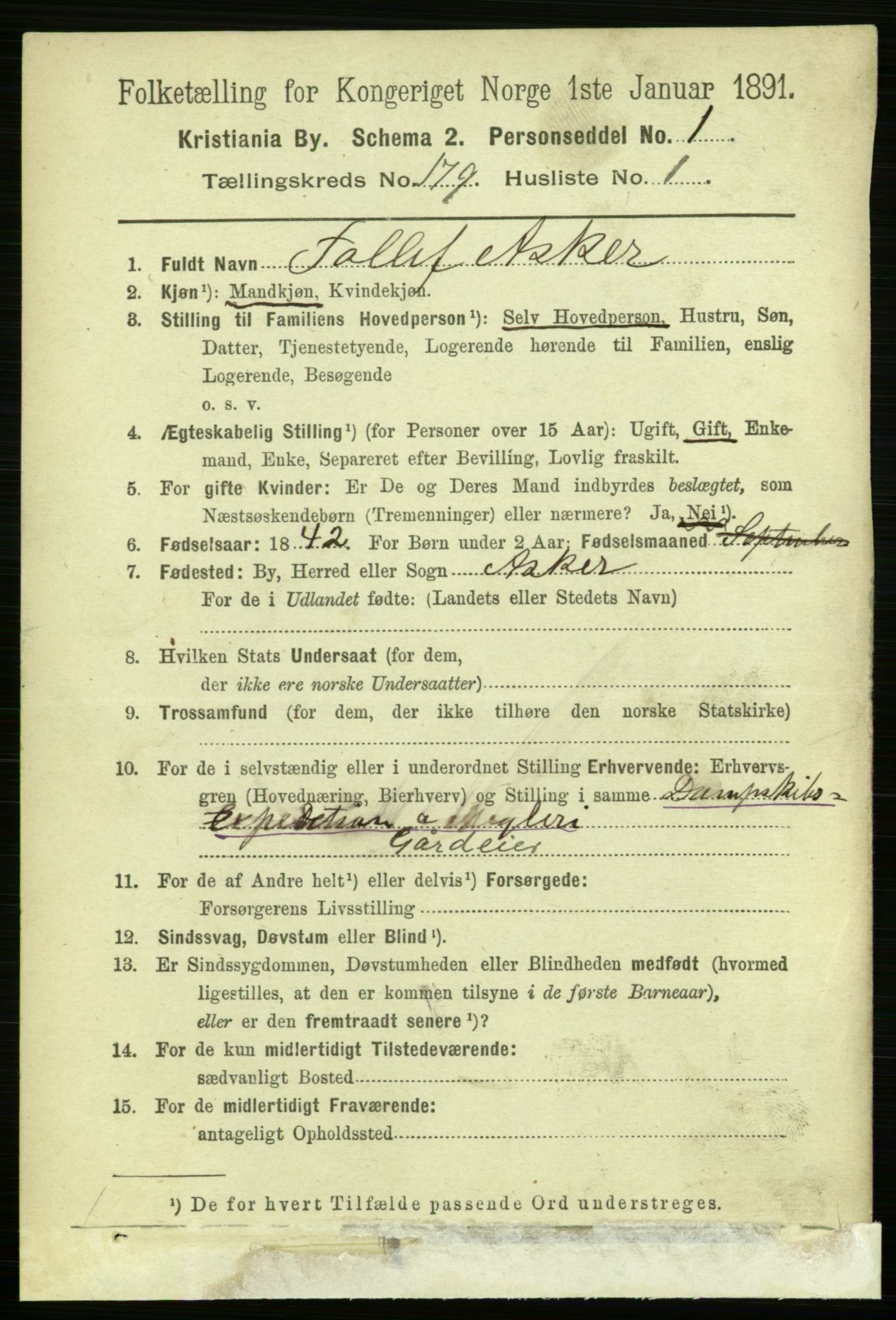 RA, 1891 census for 0301 Kristiania, 1891, p. 107935