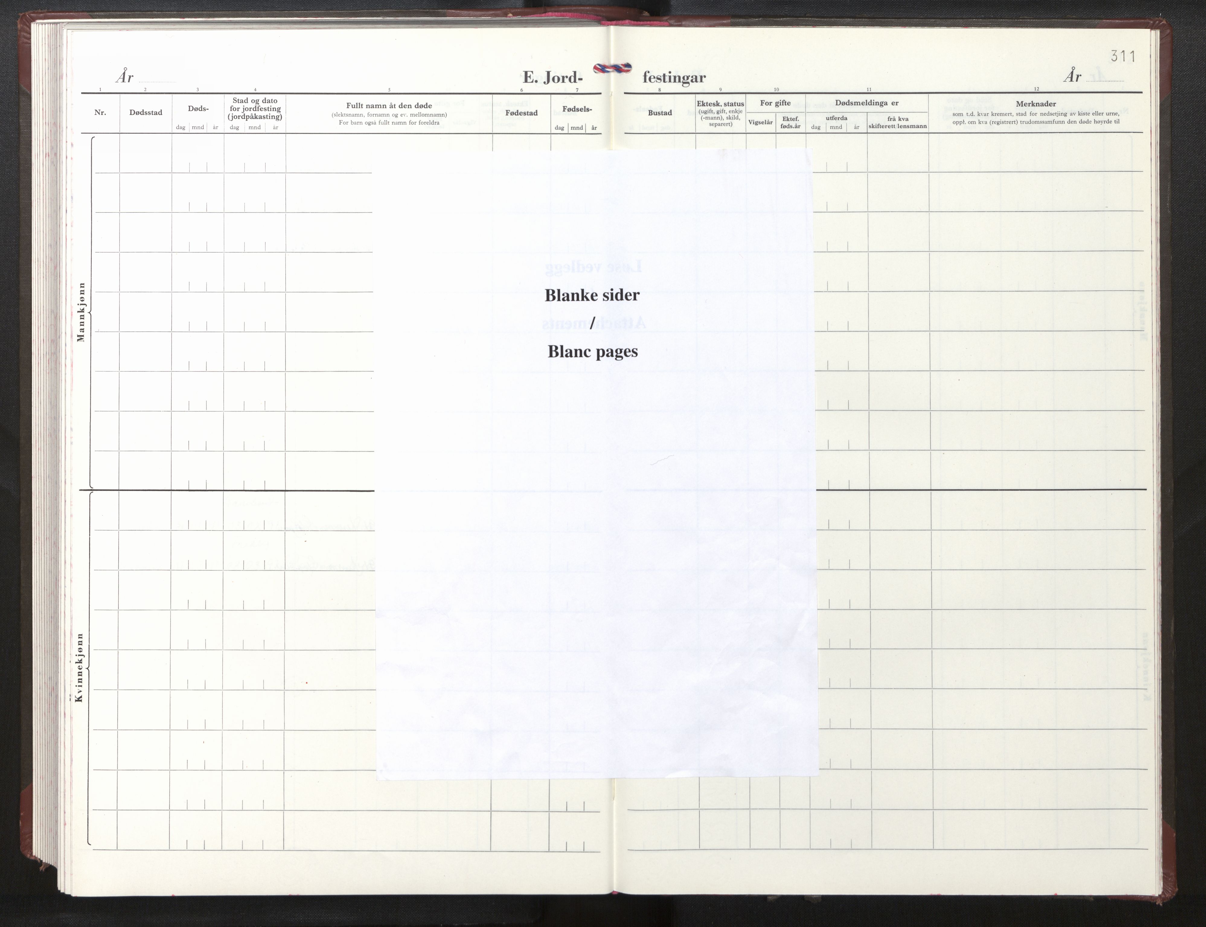 Gloppen sokneprestembete, AV/SAB-A-80101/H/Hab/Habb/L0007: Parish register (copy) no. B 7, 1977-1991, p. 310b-311a