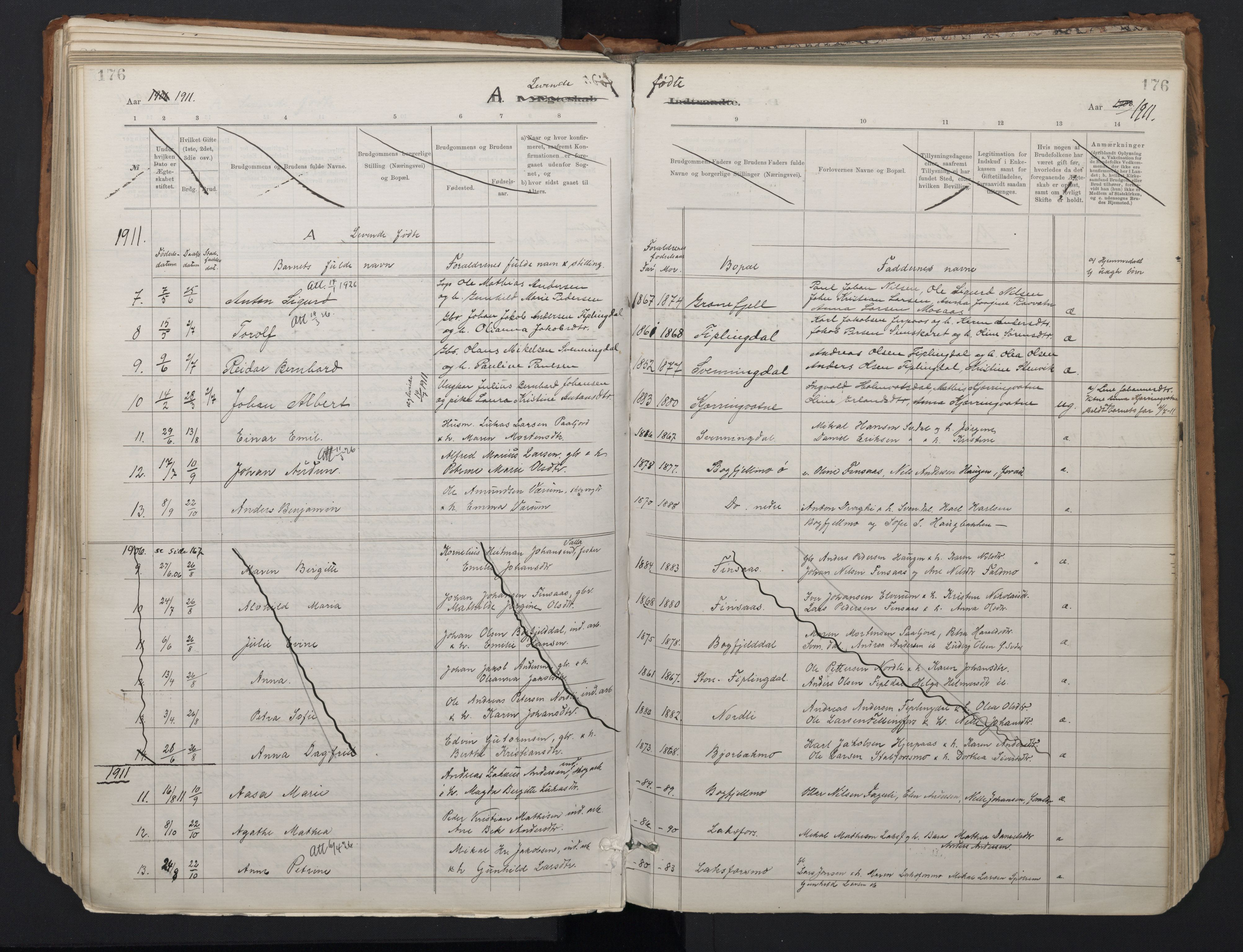 Ministerialprotokoller, klokkerbøker og fødselsregistre - Nordland, SAT/A-1459/824/L0338: Parish register (official) no. 824A01, 1880-1915, p. 176