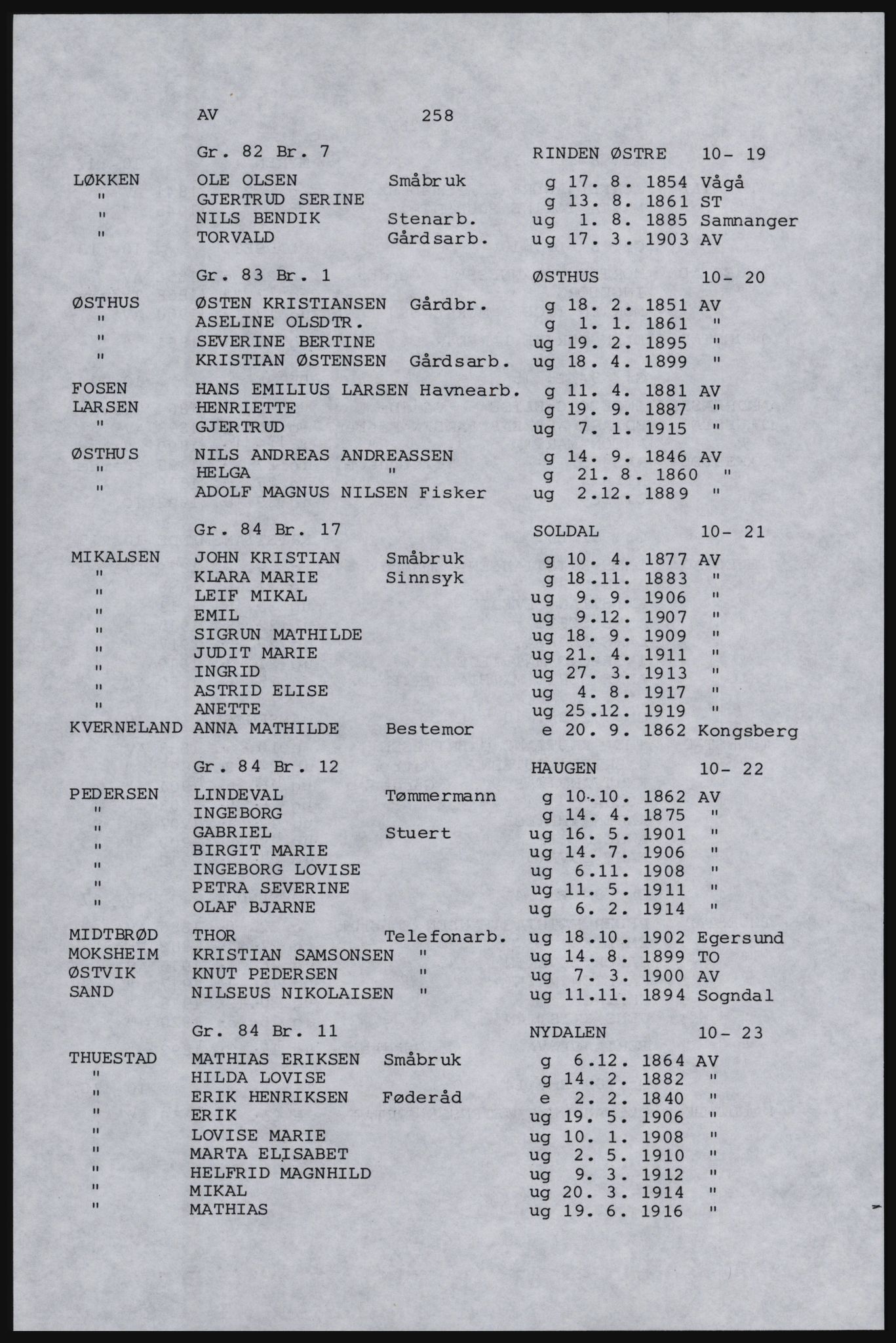 SAST, Copy of 1920 census for Karmøy, 1920, p. 276