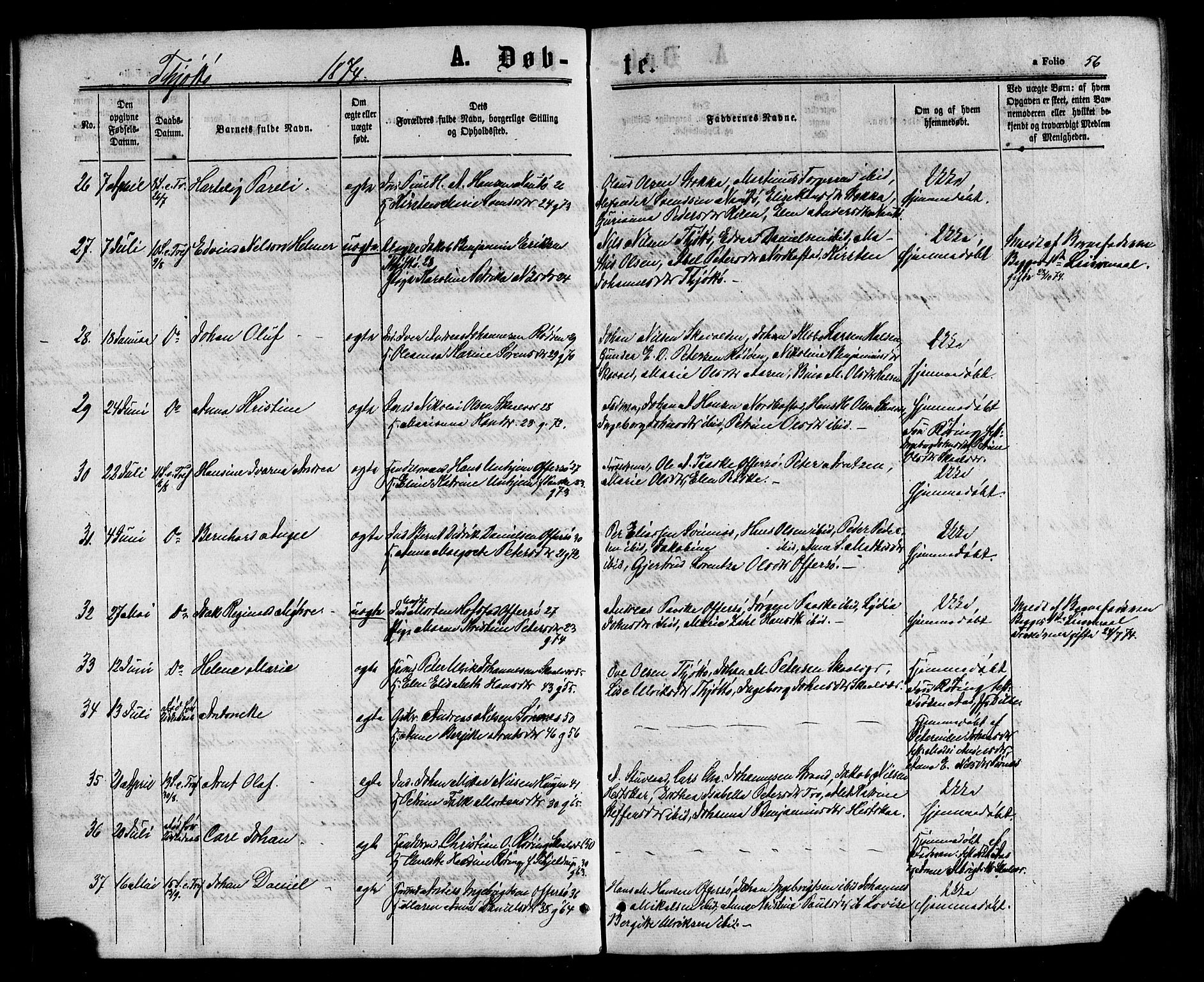 Ministerialprotokoller, klokkerbøker og fødselsregistre - Nordland, AV/SAT-A-1459/817/L0262: Parish register (official) no. 817A03/ 1, 1862-1877, p. 56