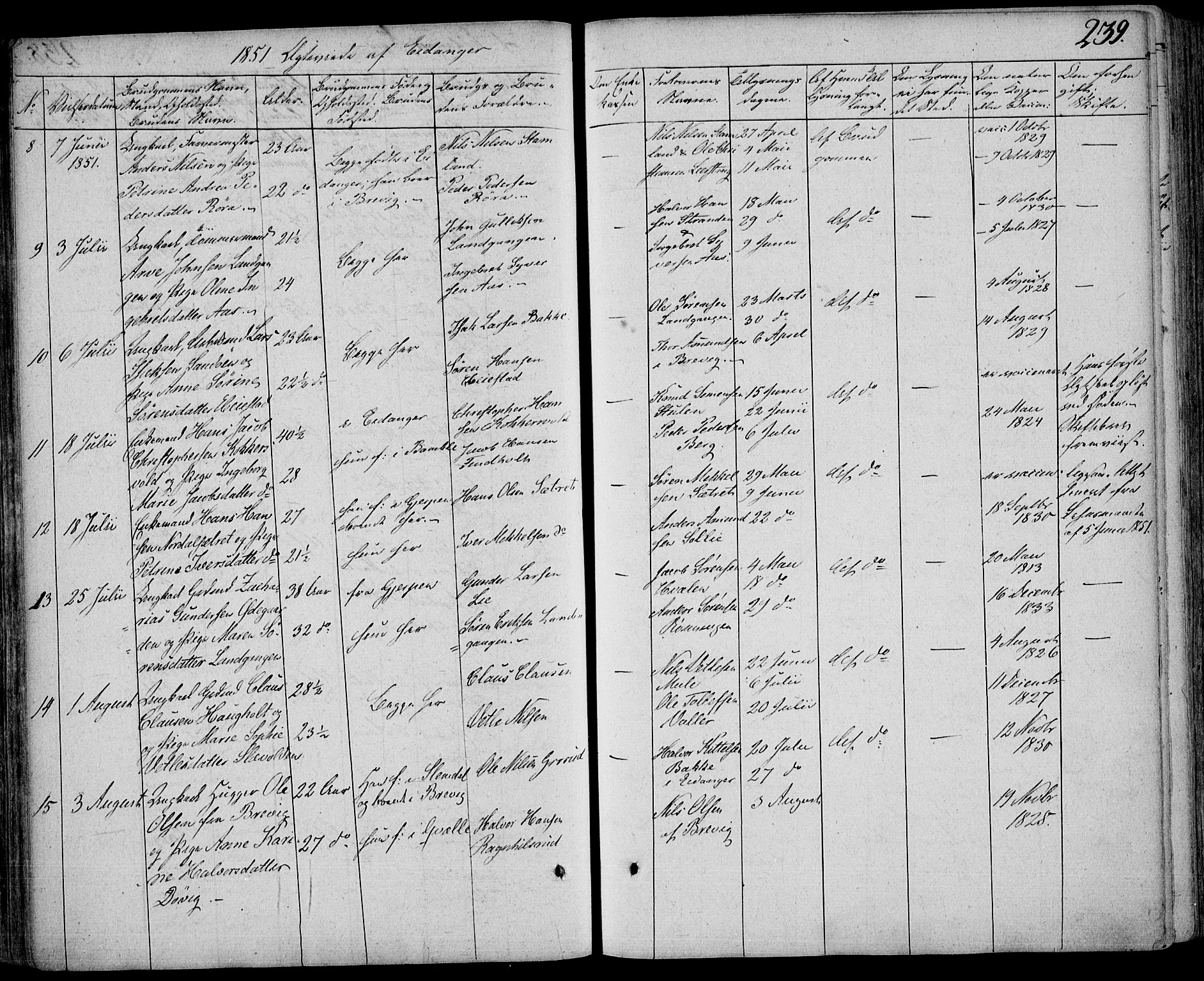 Eidanger kirkebøker, SAKO/A-261/F/Fa/L0008: Parish register (official) no. 8, 1831-1858, p. 239