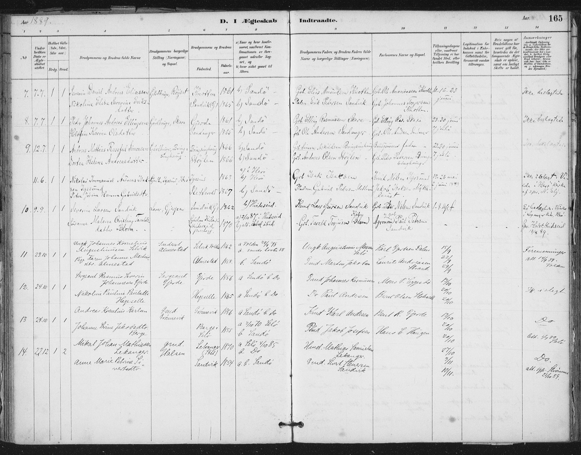 Ministerialprotokoller, klokkerbøker og fødselsregistre - Møre og Romsdal, AV/SAT-A-1454/503/L0037: Parish register (official) no. 503A05, 1884-1900, p. 165