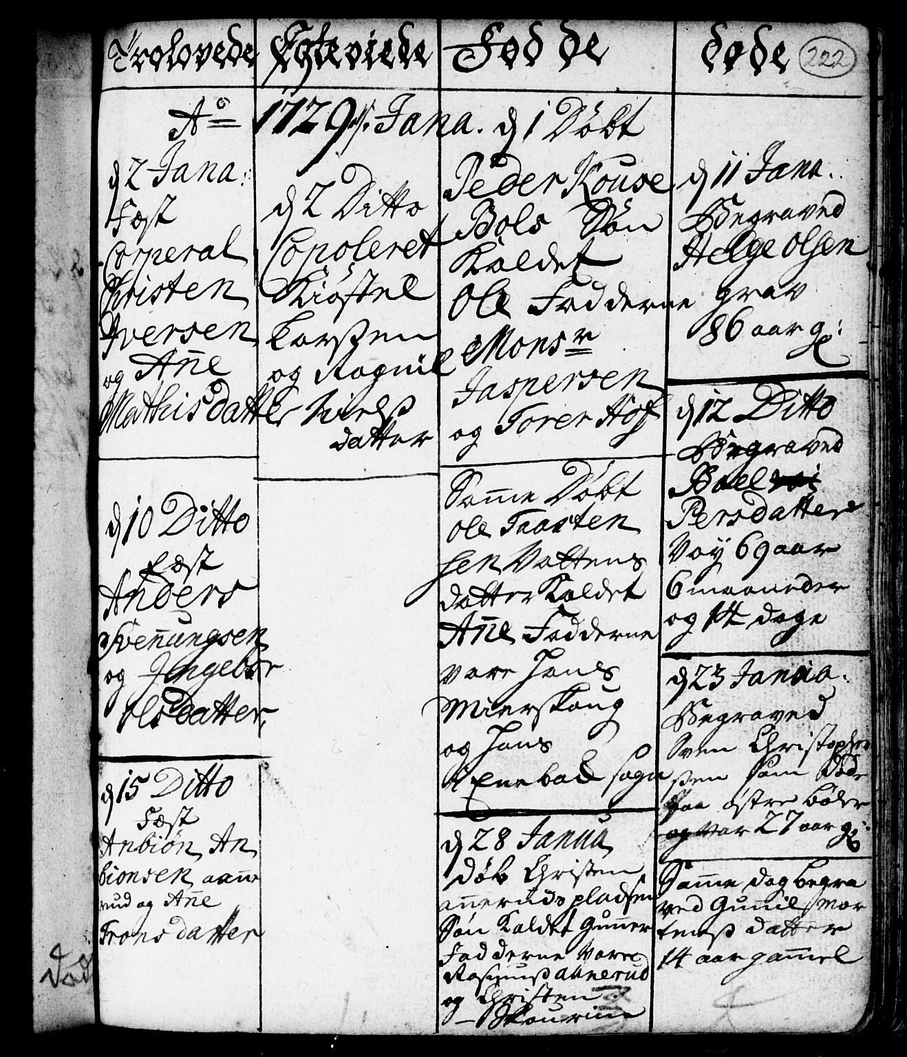 Spydeberg prestekontor Kirkebøker, AV/SAO-A-10924/F/Fa/L0001: Parish register (official) no. I 1, 1696-1738, p. 222