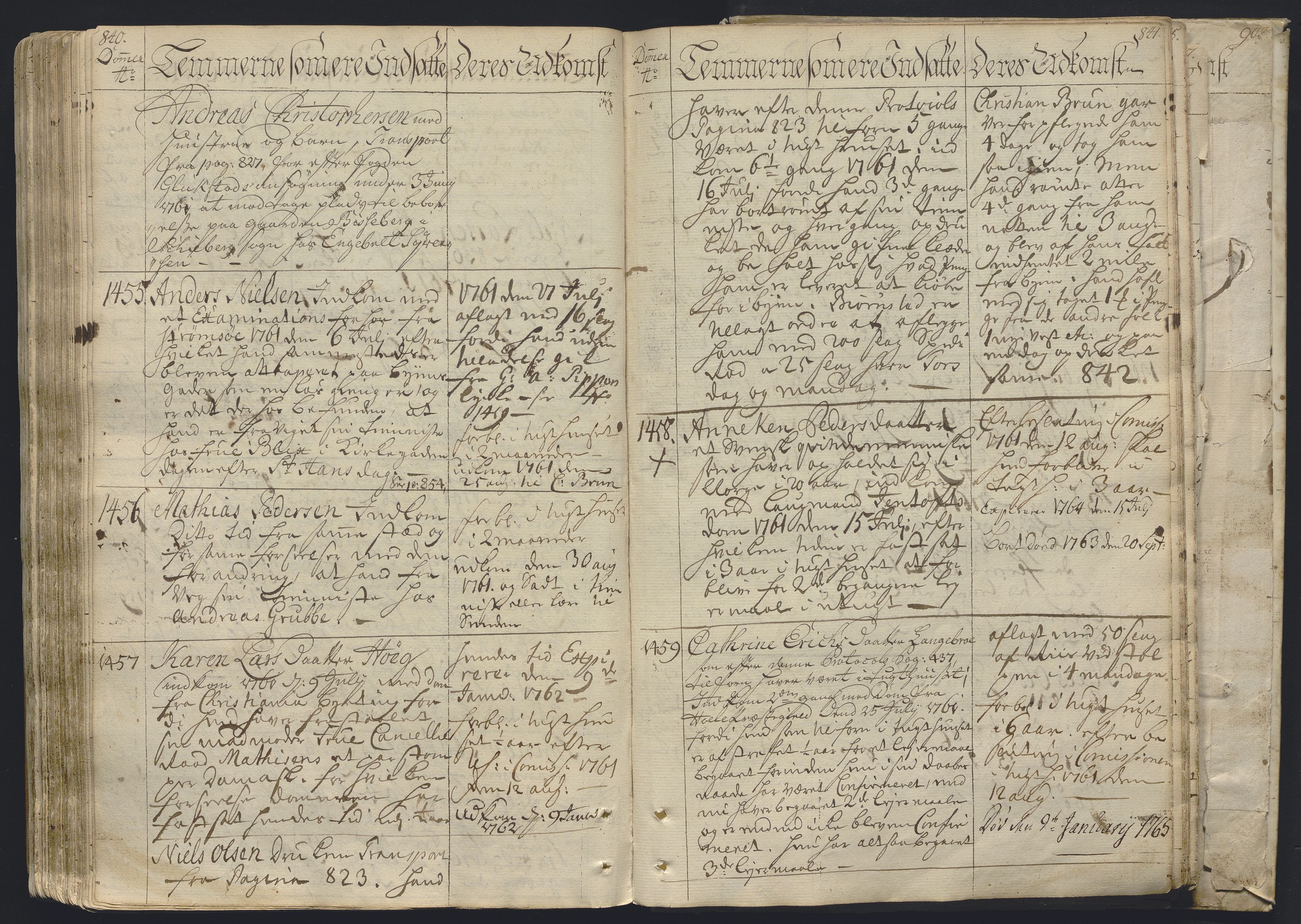 Kristiania tukthus, AV/SAO-A-10644/H/Ha/Hab/L0001: Fangeprotokoll, 1741-1763, p. 840-841