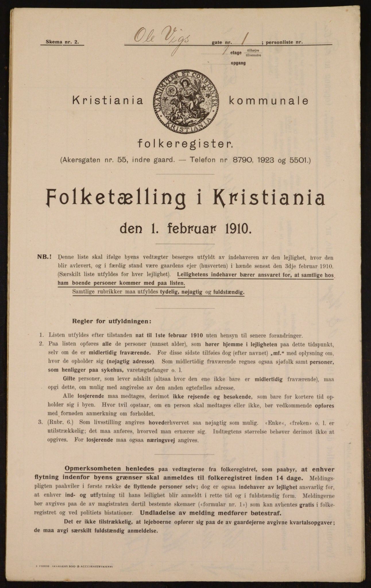 OBA, Municipal Census 1910 for Kristiania, 1910, p. 72689