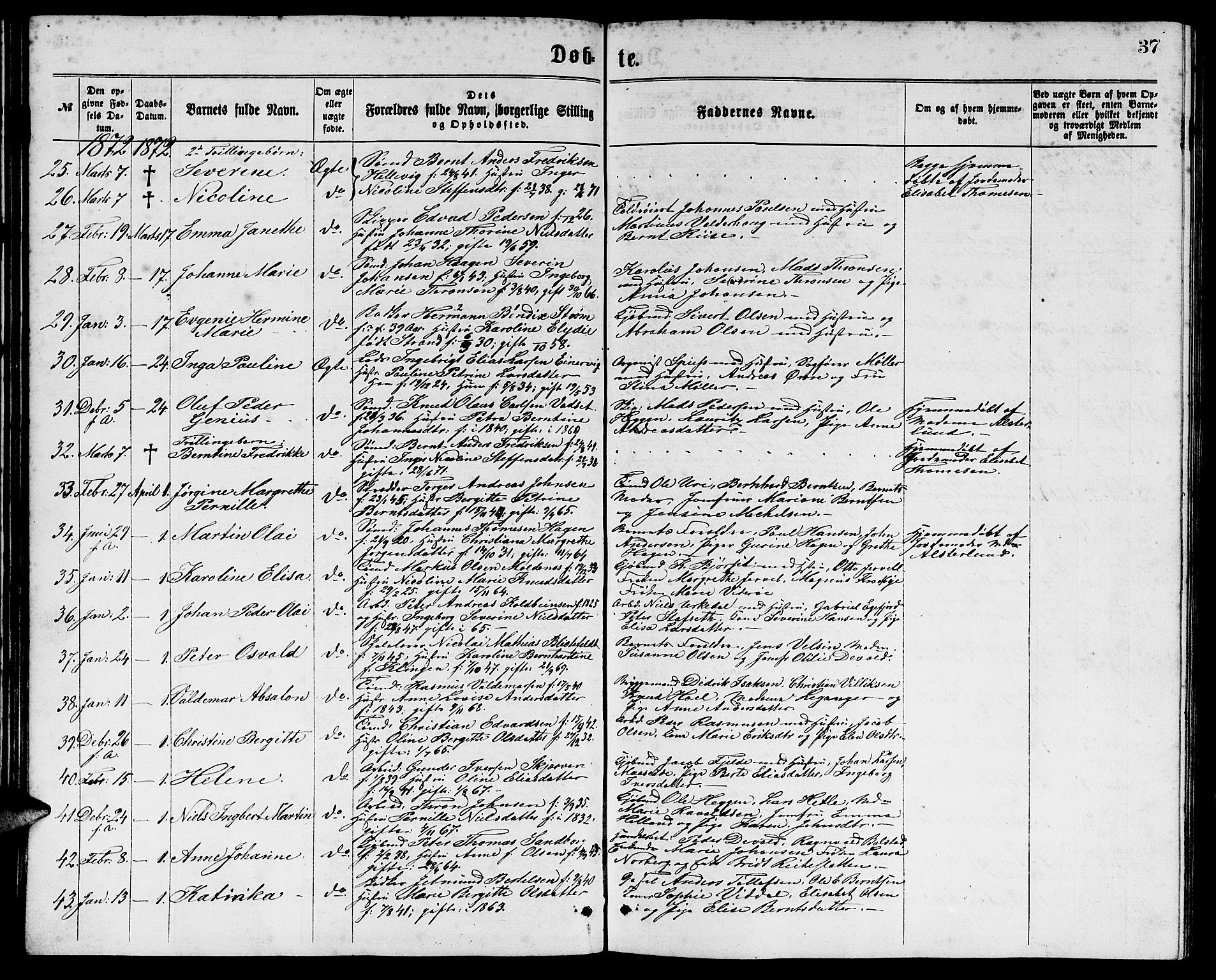 Ministerialprotokoller, klokkerbøker og fødselsregistre - Møre og Romsdal, AV/SAT-A-1454/529/L0465: Parish register (copy) no. 529C02, 1868-1877, p. 37