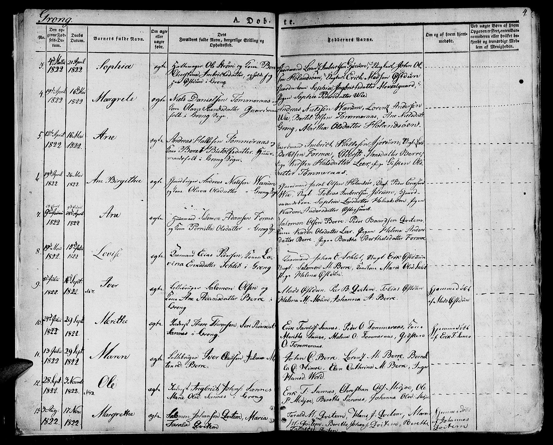 Ministerialprotokoller, klokkerbøker og fødselsregistre - Nord-Trøndelag, SAT/A-1458/758/L0510: Parish register (official) no. 758A01 /1, 1821-1841, p. 4