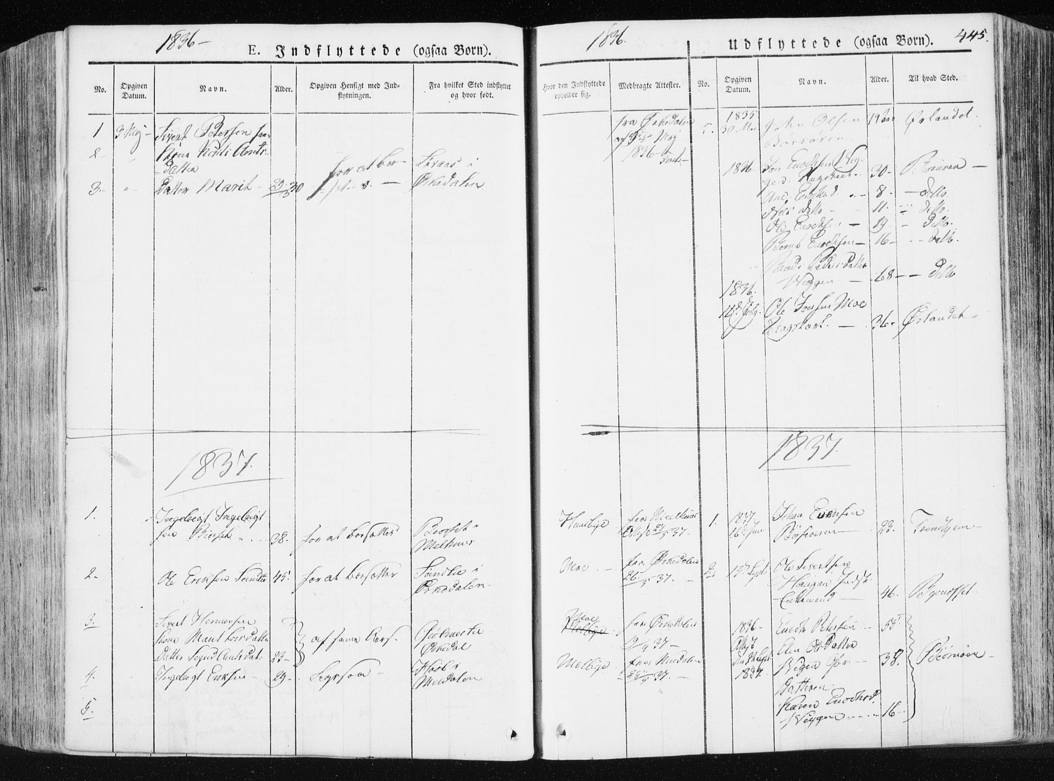 Ministerialprotokoller, klokkerbøker og fødselsregistre - Sør-Trøndelag, SAT/A-1456/665/L0771: Parish register (official) no. 665A06, 1830-1856, p. 445
