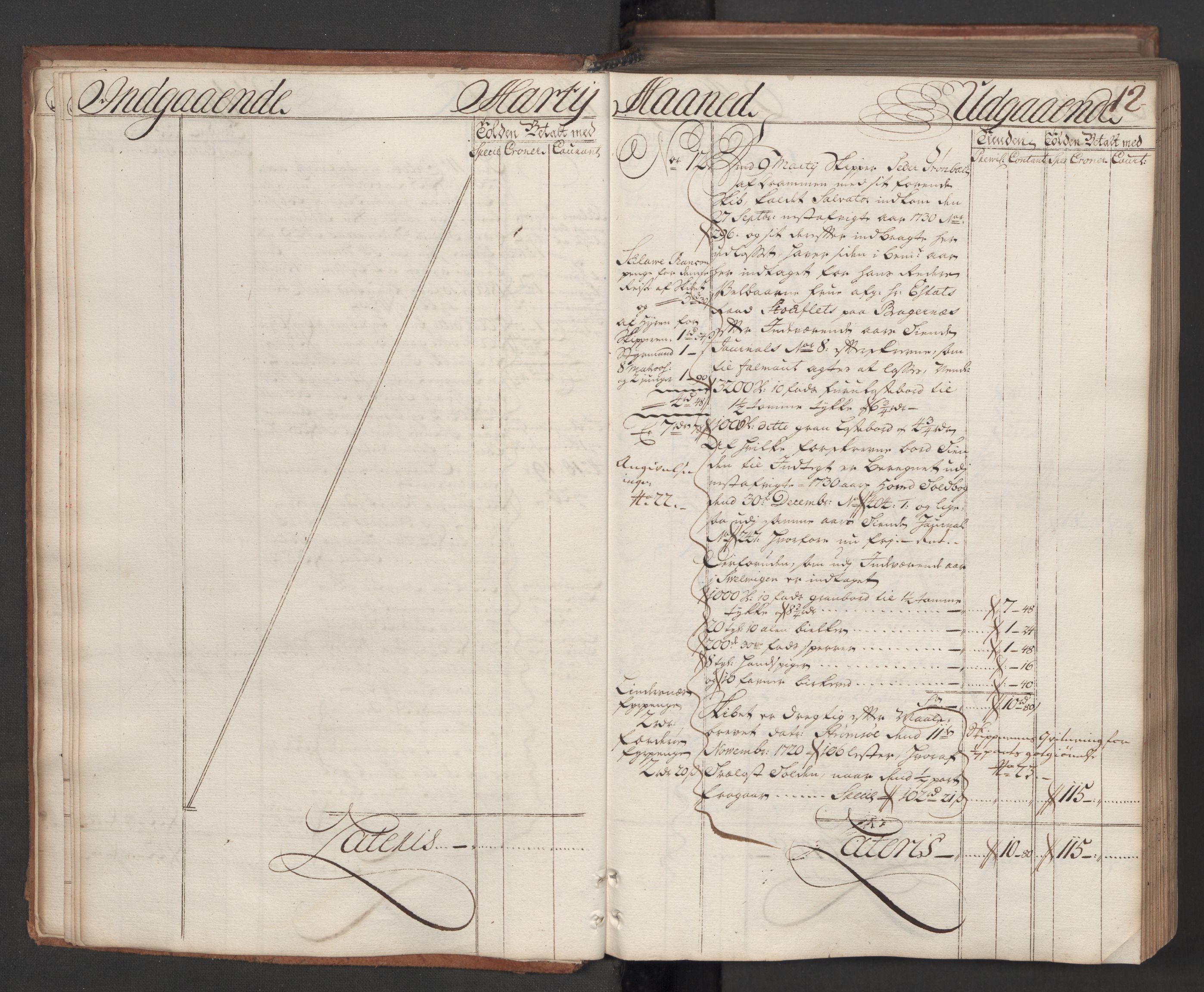 Generaltollkammeret, tollregnskaper, AV/RA-EA-5490/R08/L0009/0001: Tollregnskaper Drammen / Hovedtollbok, 1731, p. 11b-12a