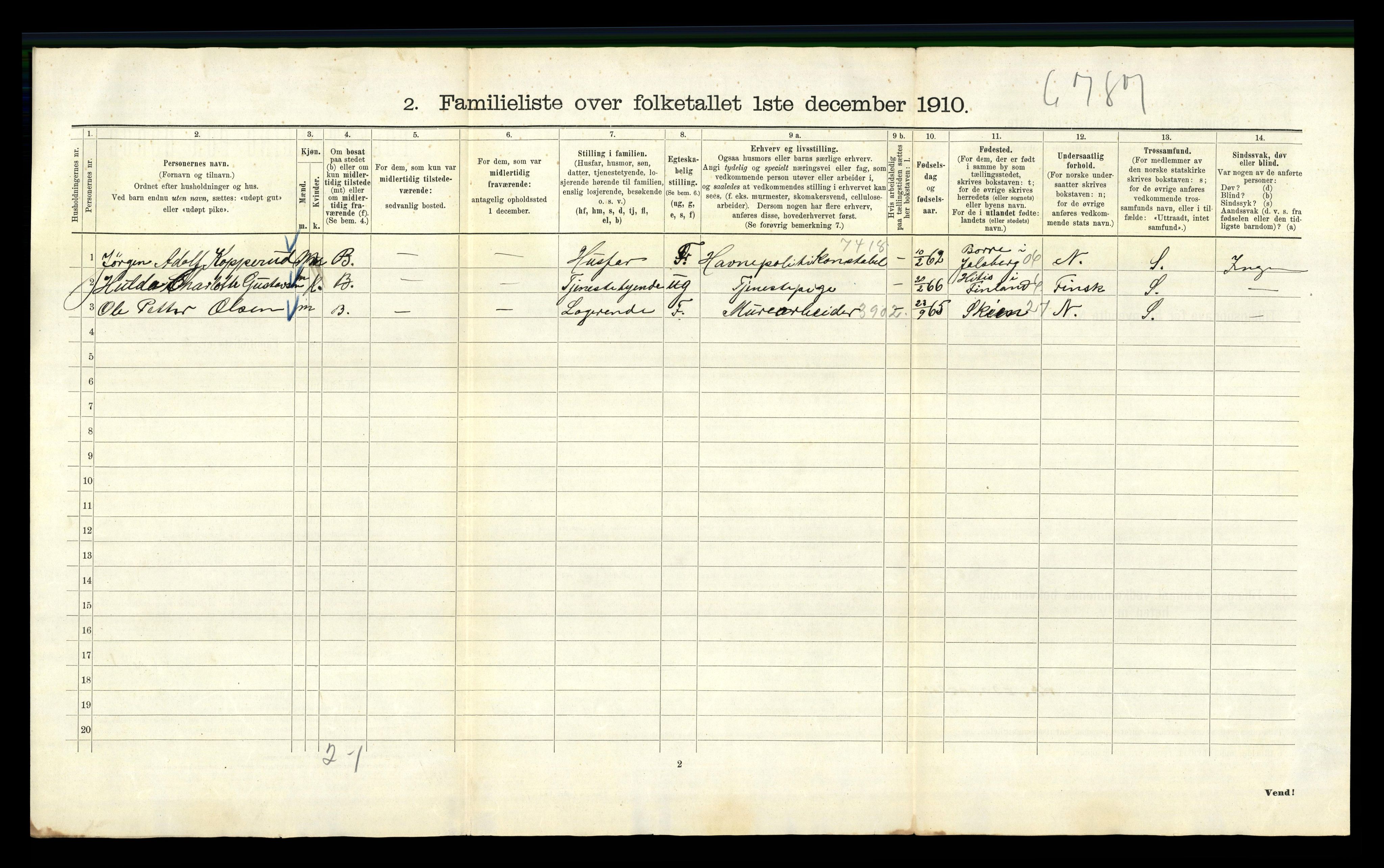 RA, 1910 census for Kristiania, 1910, p. 109252