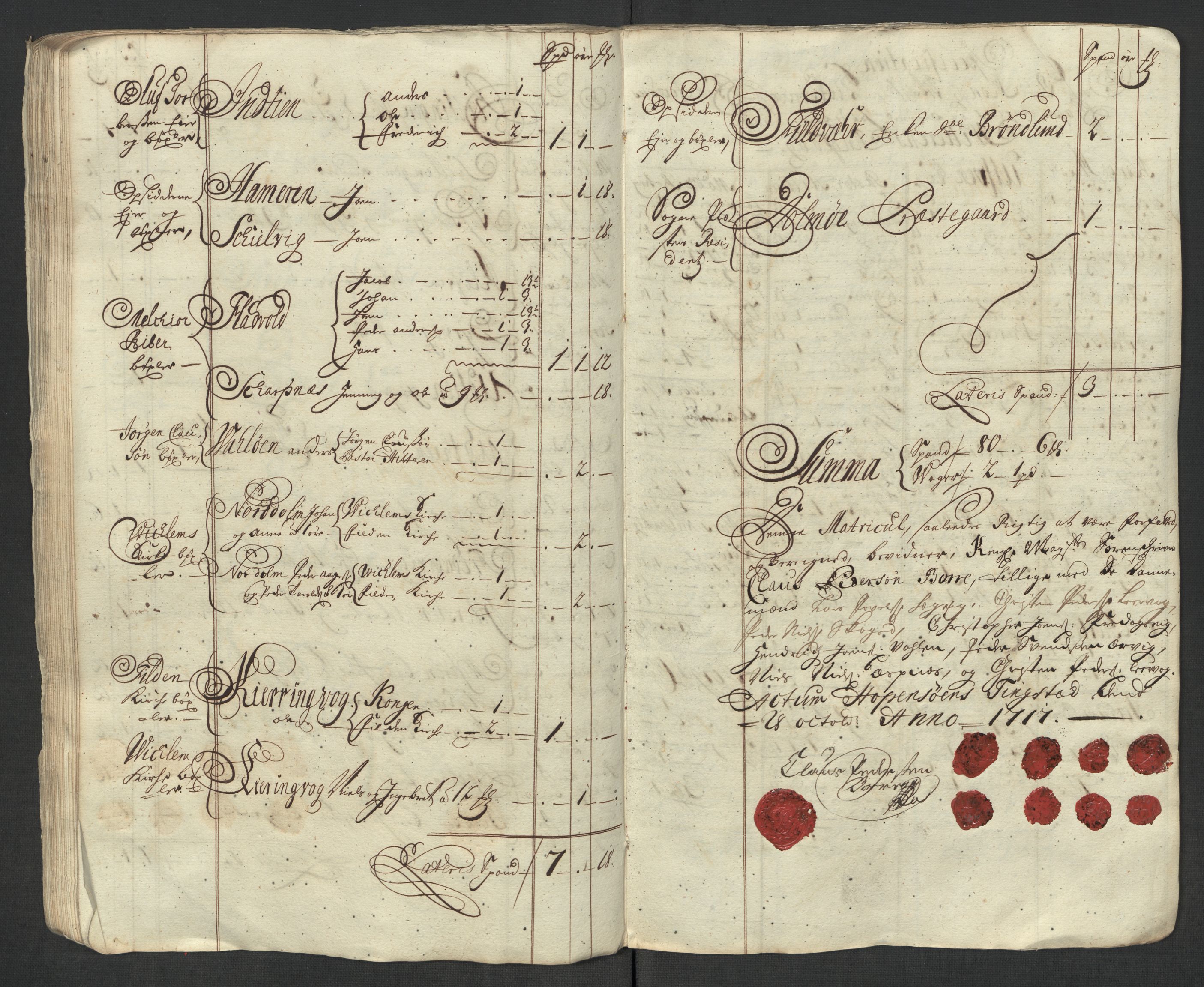 Rentekammeret inntil 1814, Reviderte regnskaper, Fogderegnskap, AV/RA-EA-4092/R57/L3865: Fogderegnskap Fosen, 1717, p. 45