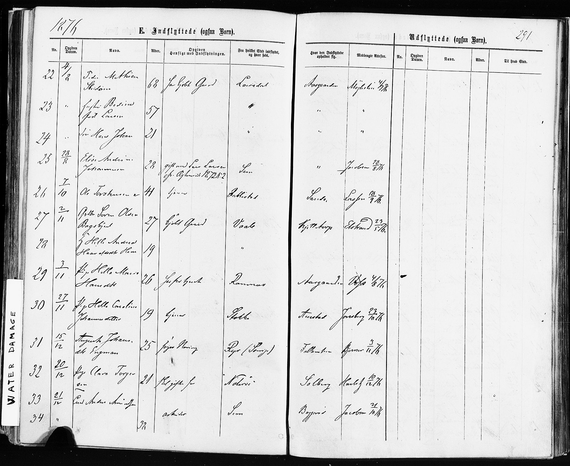 Borre kirkebøker, AV/SAKO-A-338/F/Fa/L0008: Parish register (official) no. I 8, 1868-1877, p. 291